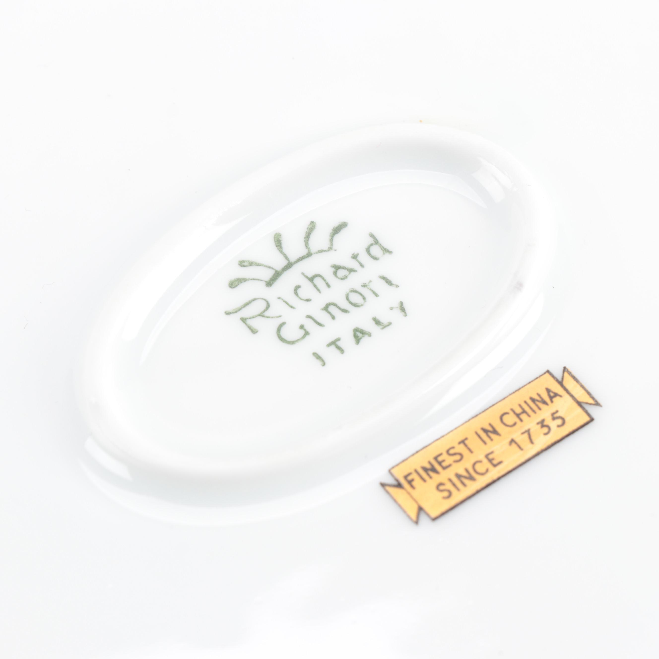 Richard Ginori "Perugia" and "Italian Fruits" Porcelain Tureen and Tea Ware