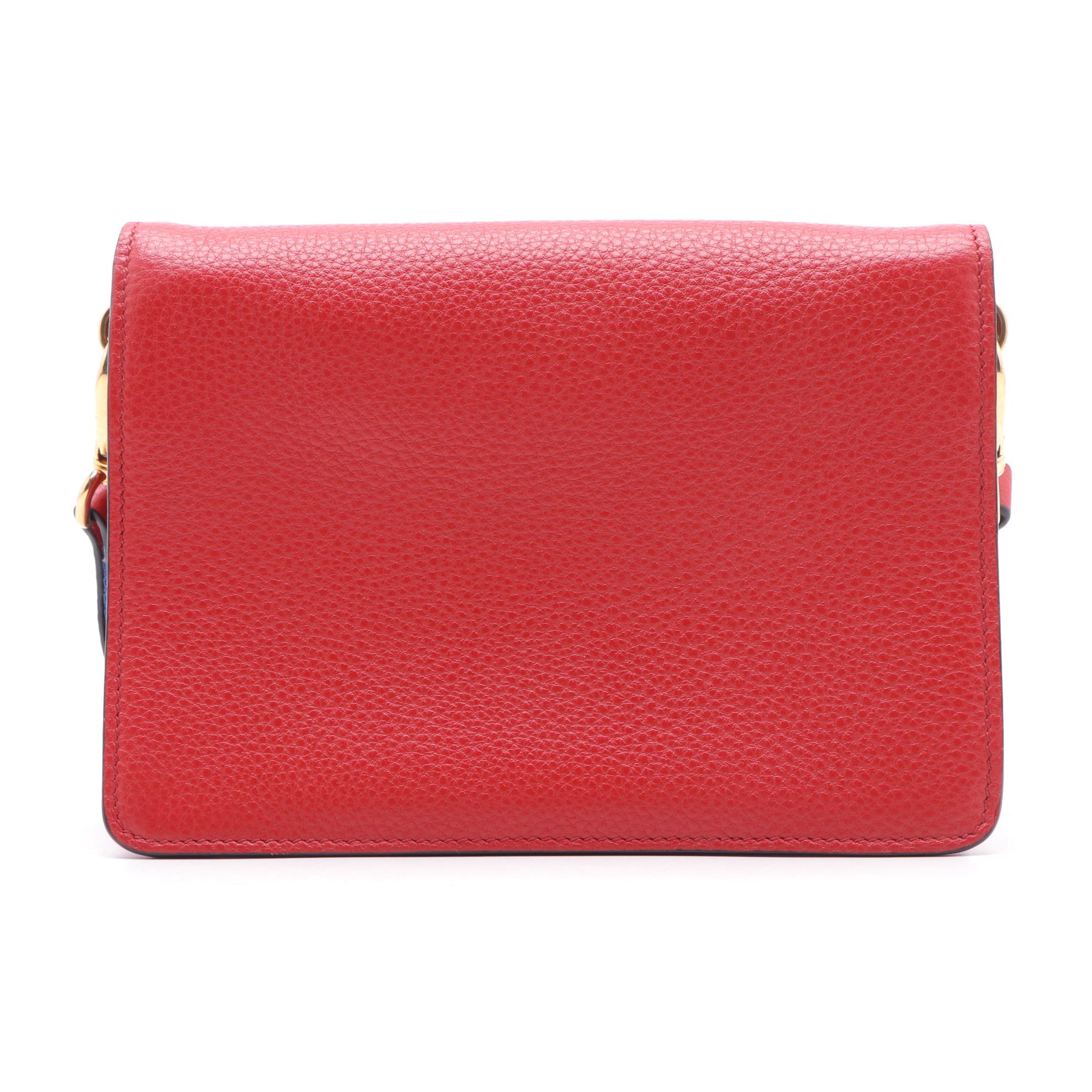 Prada Crossbody Bag in Red Vitello Daino Leather