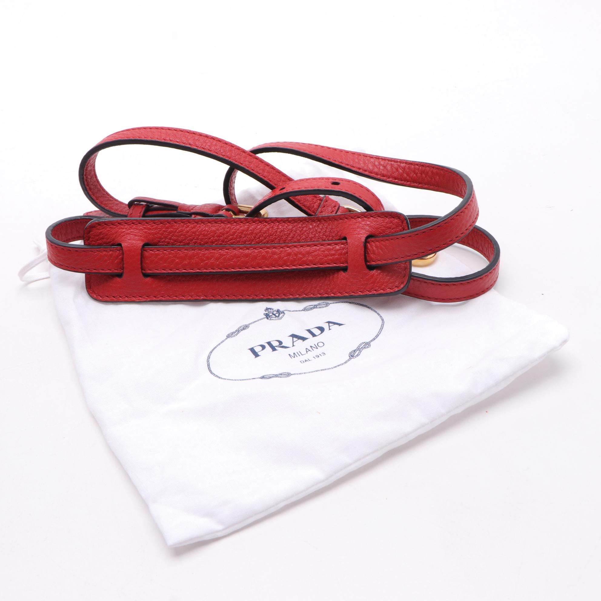 Prada Crossbody Bag in Red Vitello Daino Leather