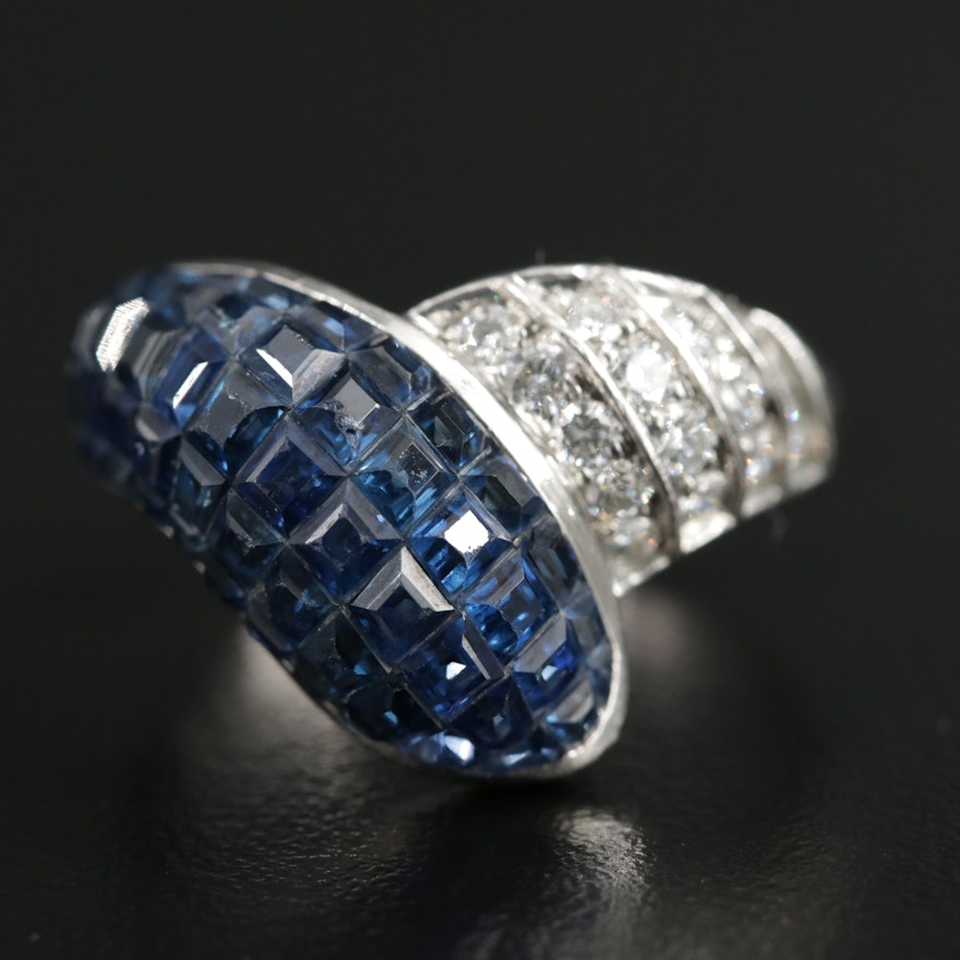 Platinum 4.50 CTW Sapphire and Diamond Ring