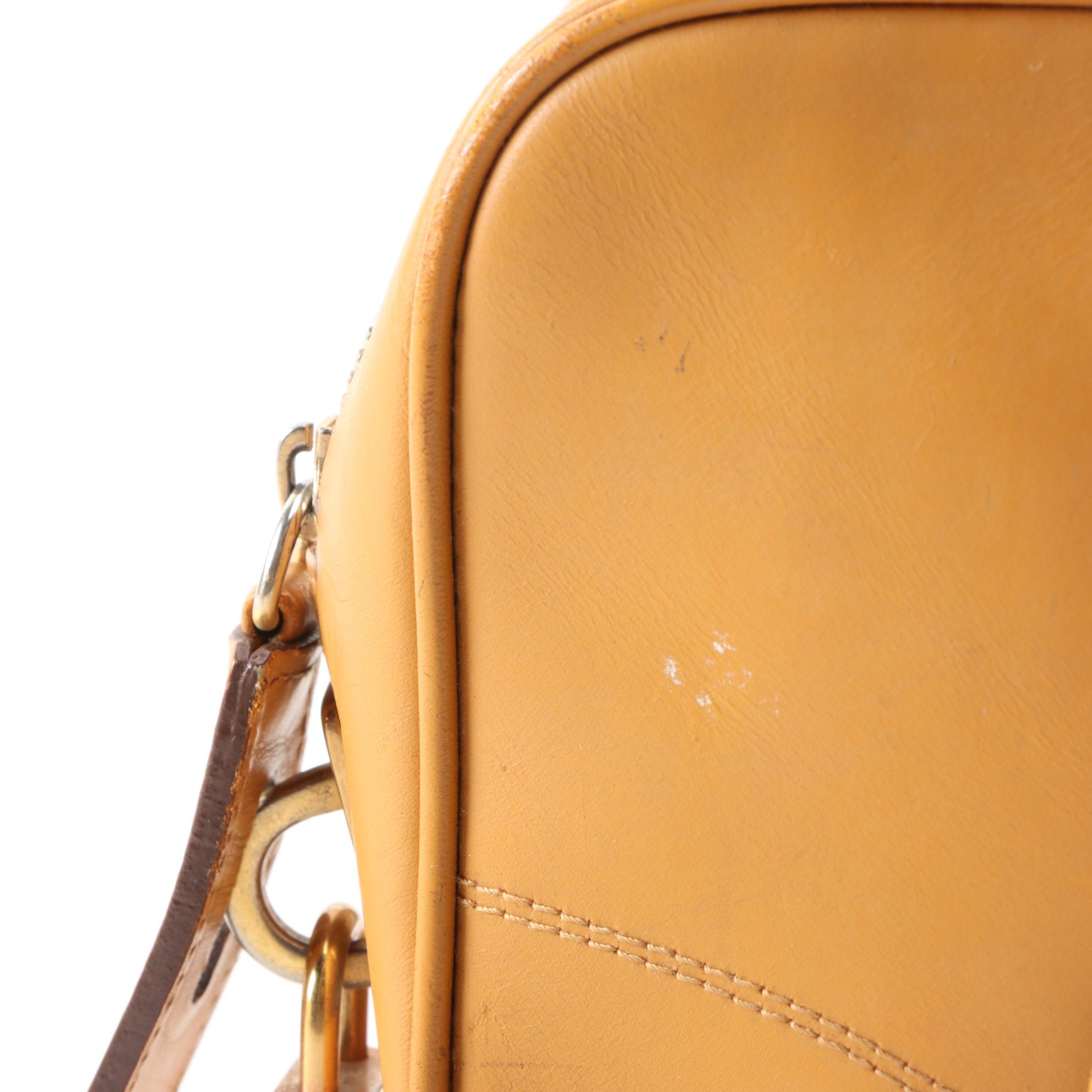 Prada Leather Satchel in Camel with Padlock