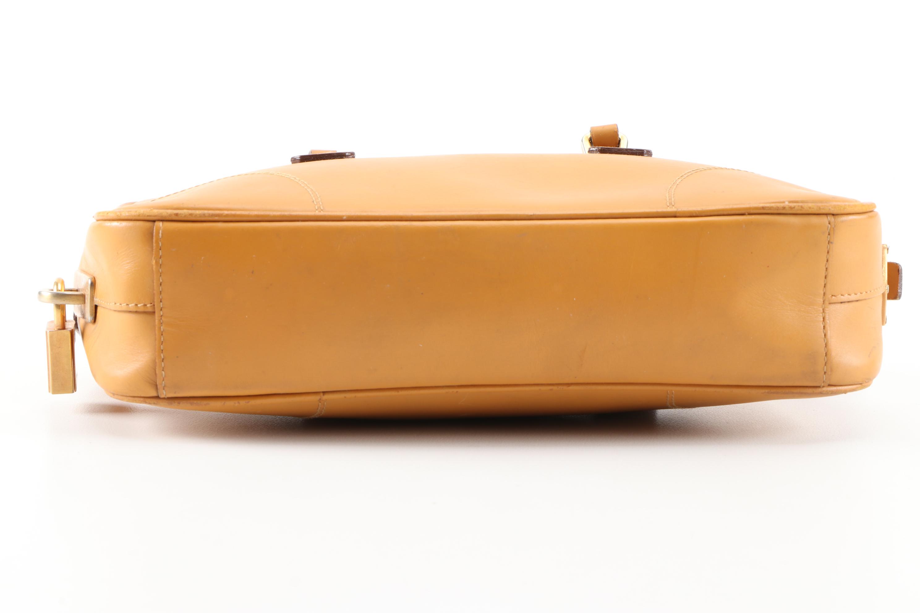 Prada Leather Satchel in Camel with Padlock