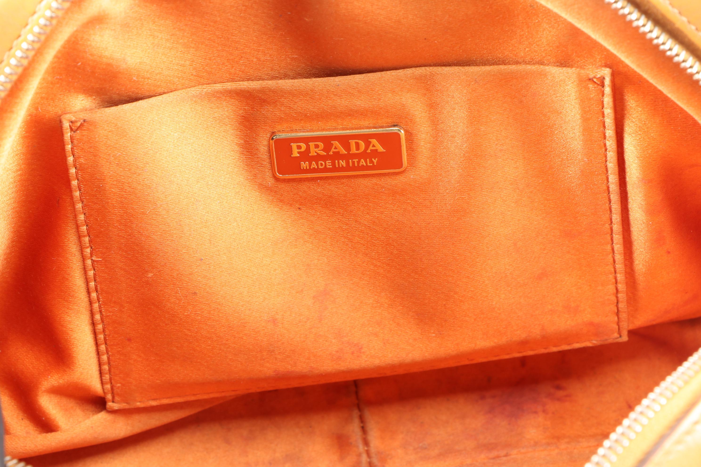 Prada Leather Satchel in Camel with Padlock