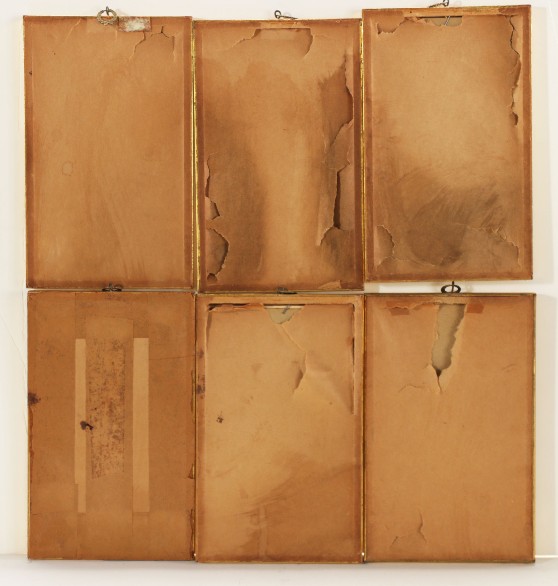 Le Caméléon Reverse Glass Paintings of Playing Cards, Early 20th Century