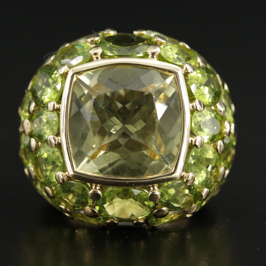 Mimí 18K Gold 15.62 CT Citrine and Peridot Ring