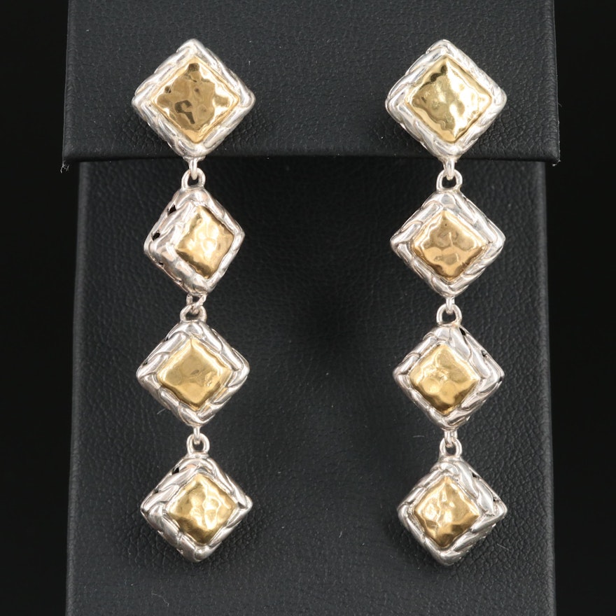 John Hardy "Palu" Sterling Silver Earrings with 22K Gold Accents