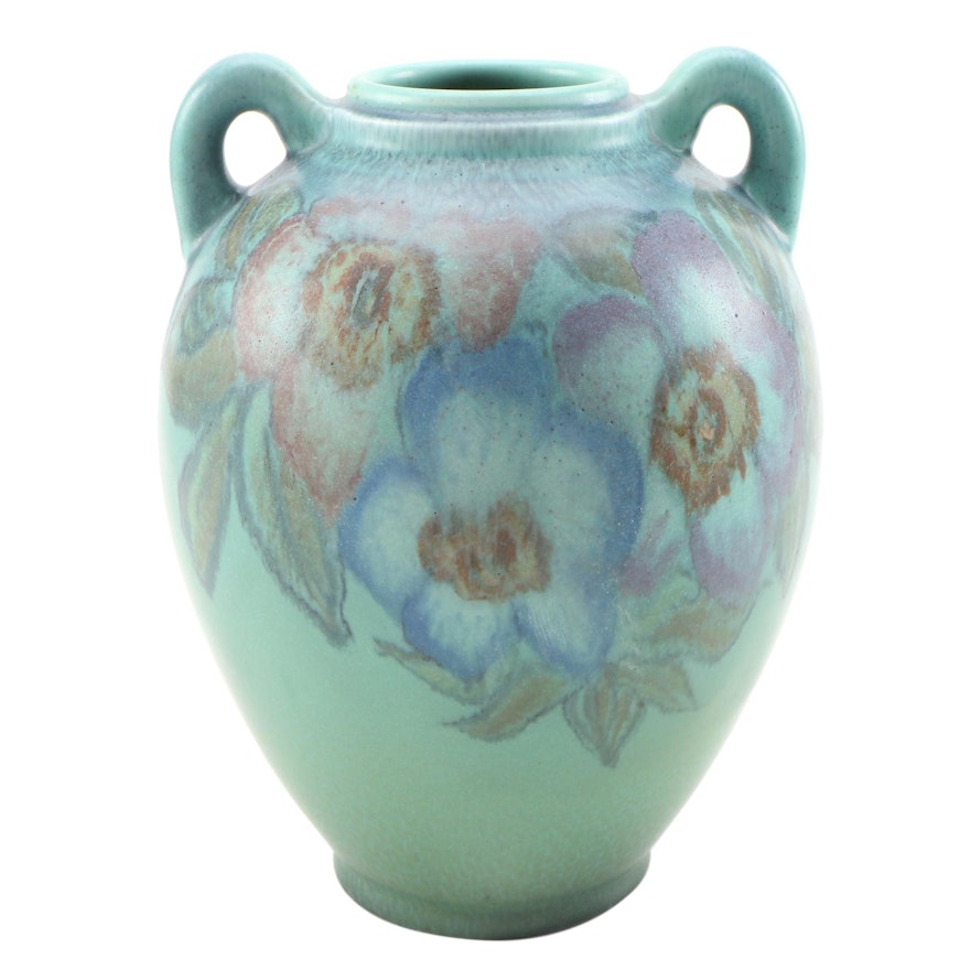 Delia Workum Rookwood Pottery Matte Glaze Vase with Handles, 1928
