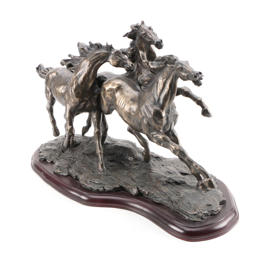 Veronese Bronze Sculpture of Running Horses, 1998