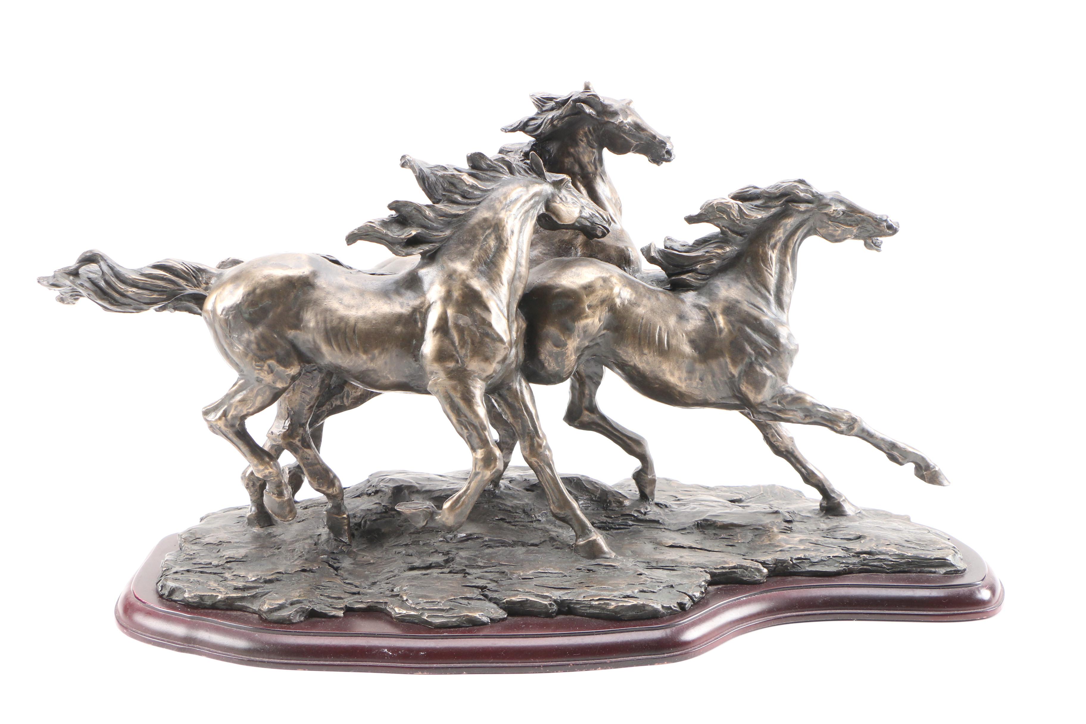Veronese Bronze Sculpture of Running Horses, 1998