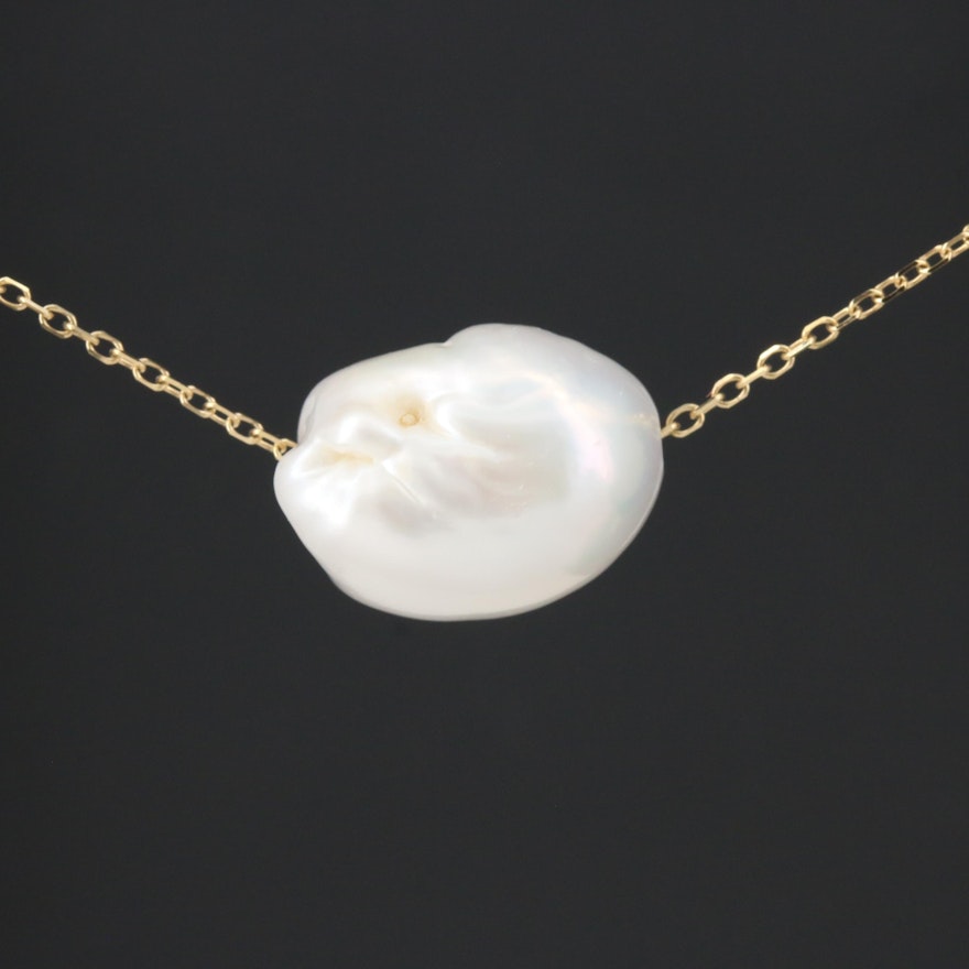 14K Gold Pearl Necklace