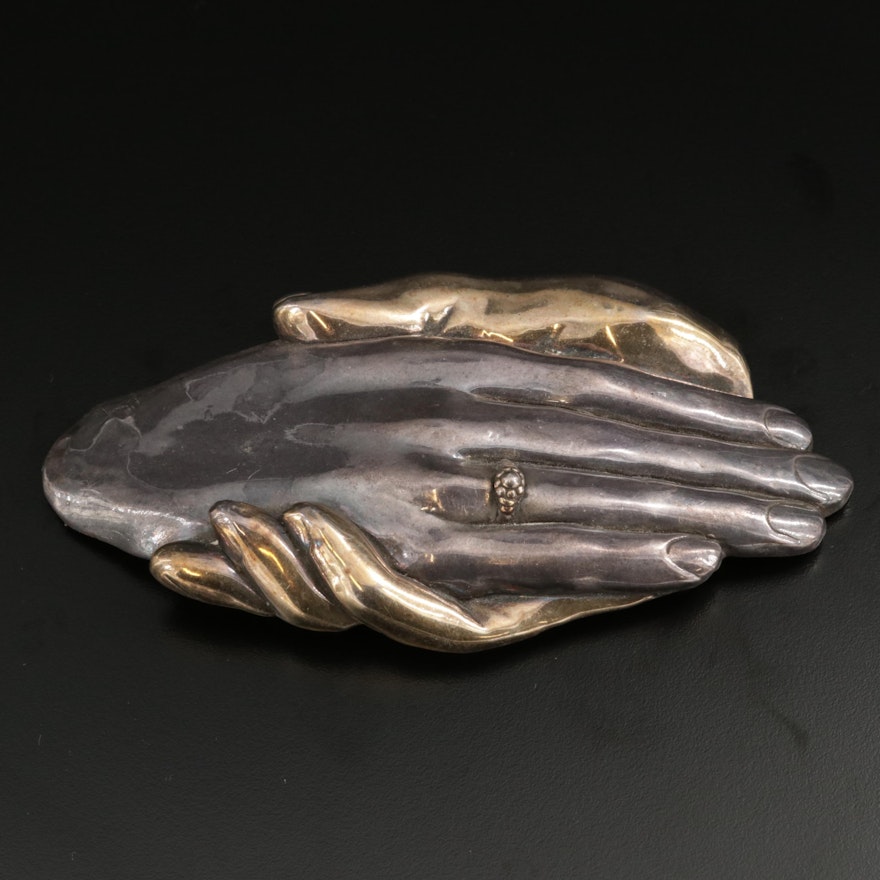 Yaacov Heller "Hands" Sterling Silver Brooch