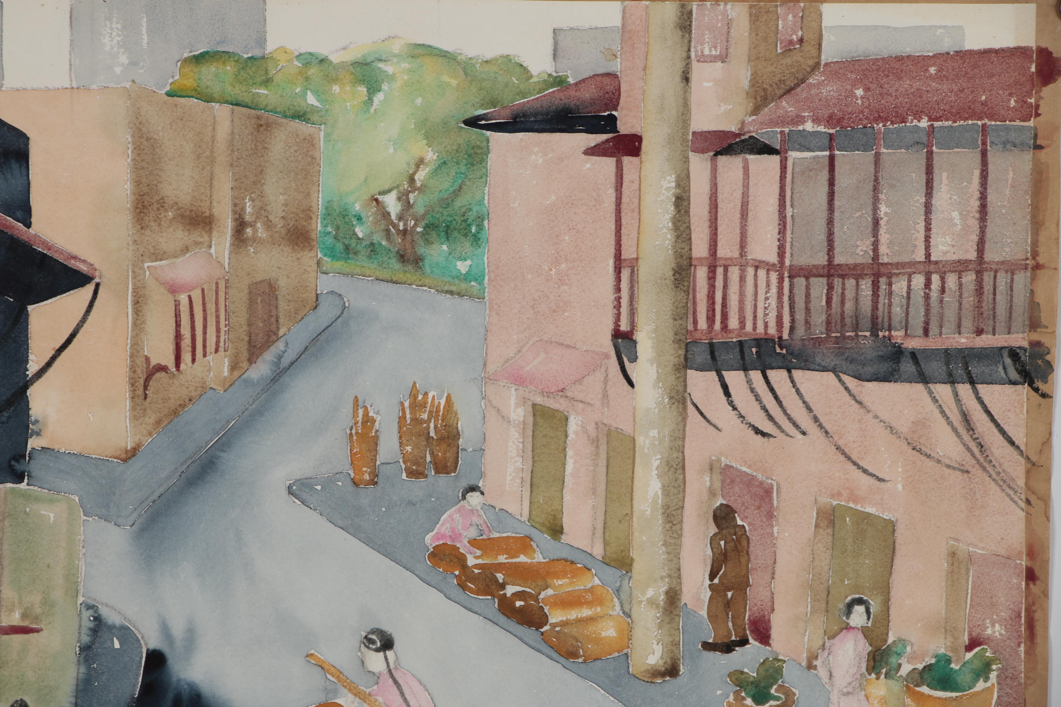 Ruth Ann Younglove Street Scene Watercolor Painting