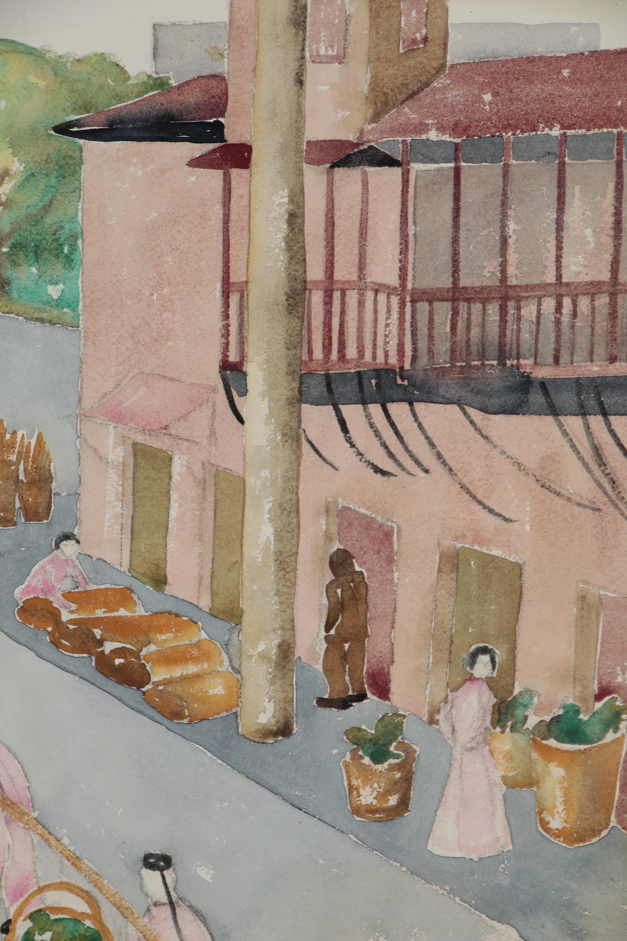 Ruth Ann Younglove Street Scene Watercolor Painting