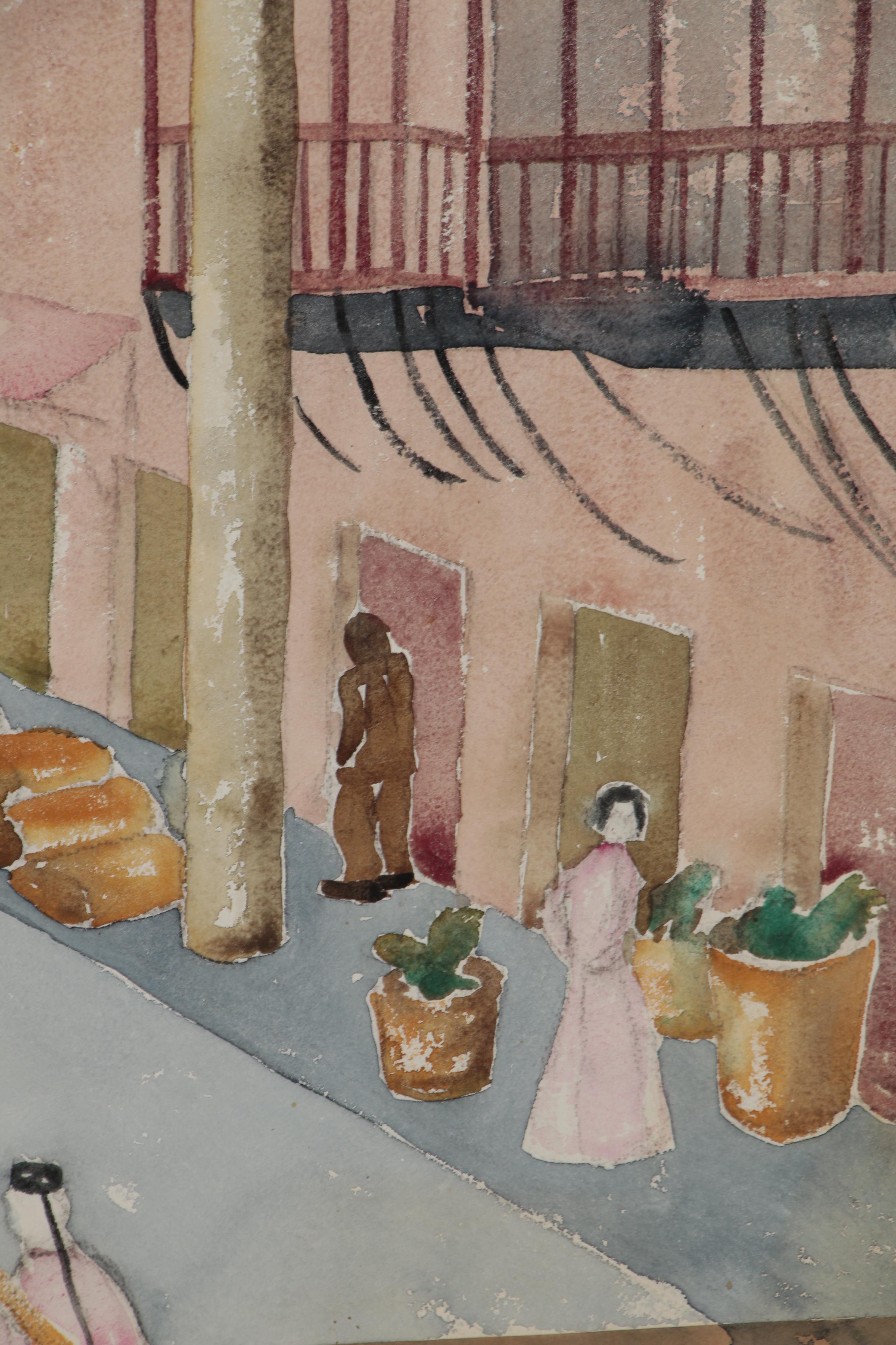 Ruth Ann Younglove Street Scene Watercolor Painting