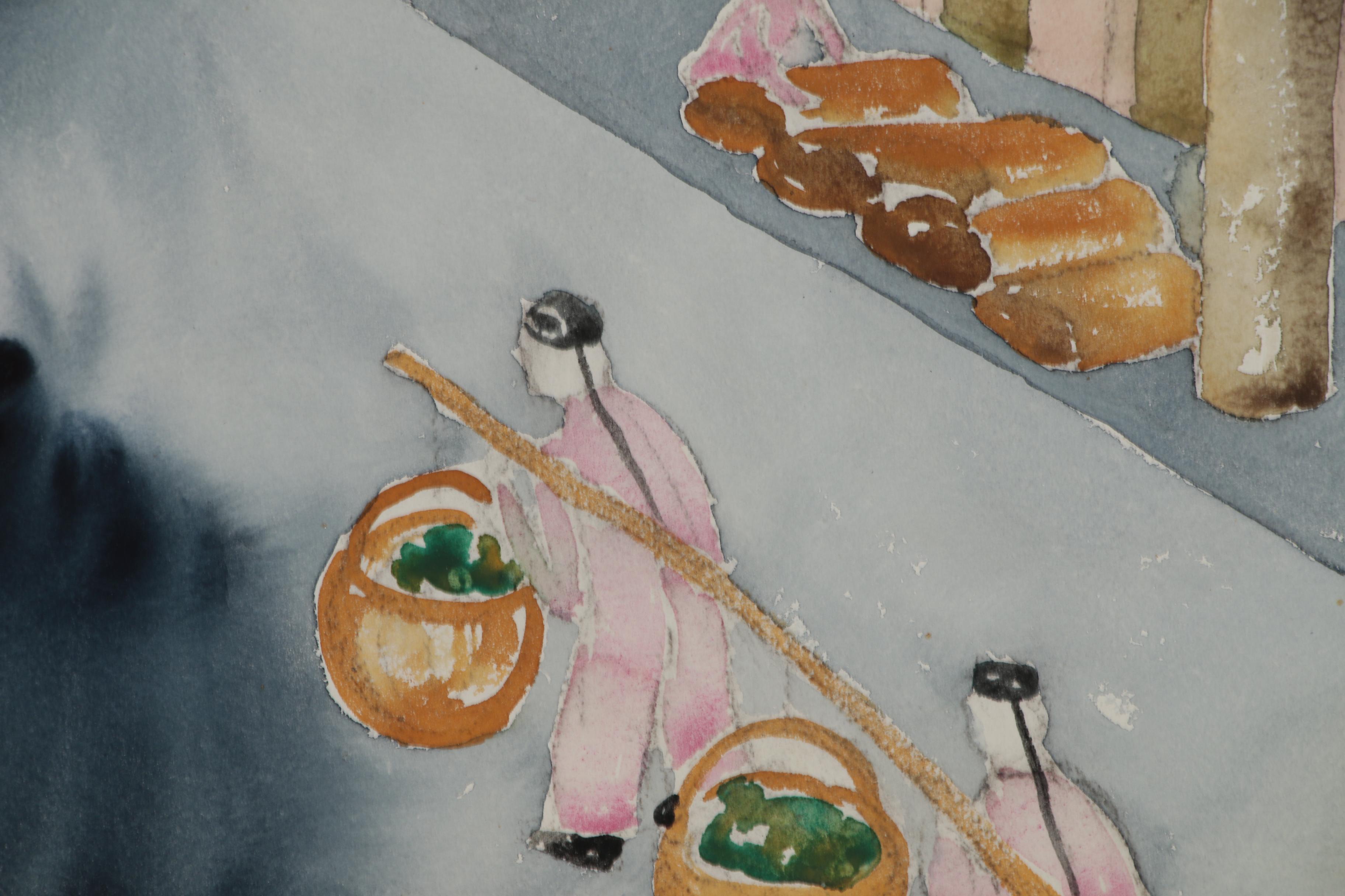 Ruth Ann Younglove Street Scene Watercolor Painting