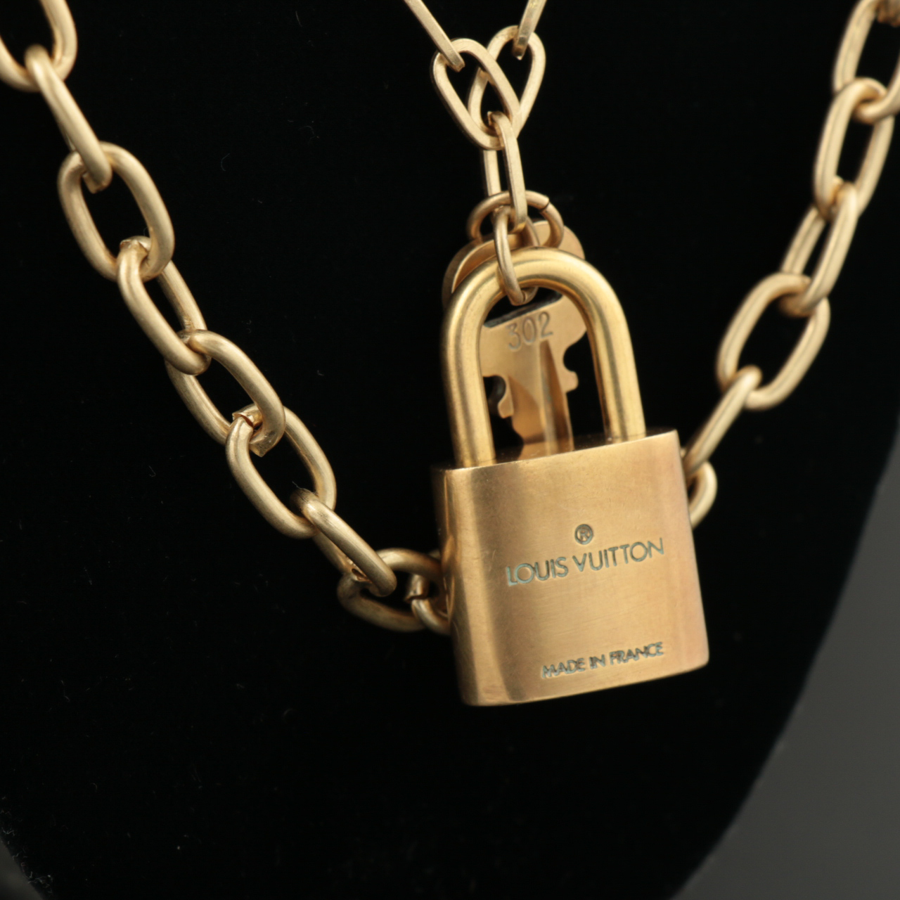 Louis Vuitton Padlock and Key on Multistrand Cable Link Necklace