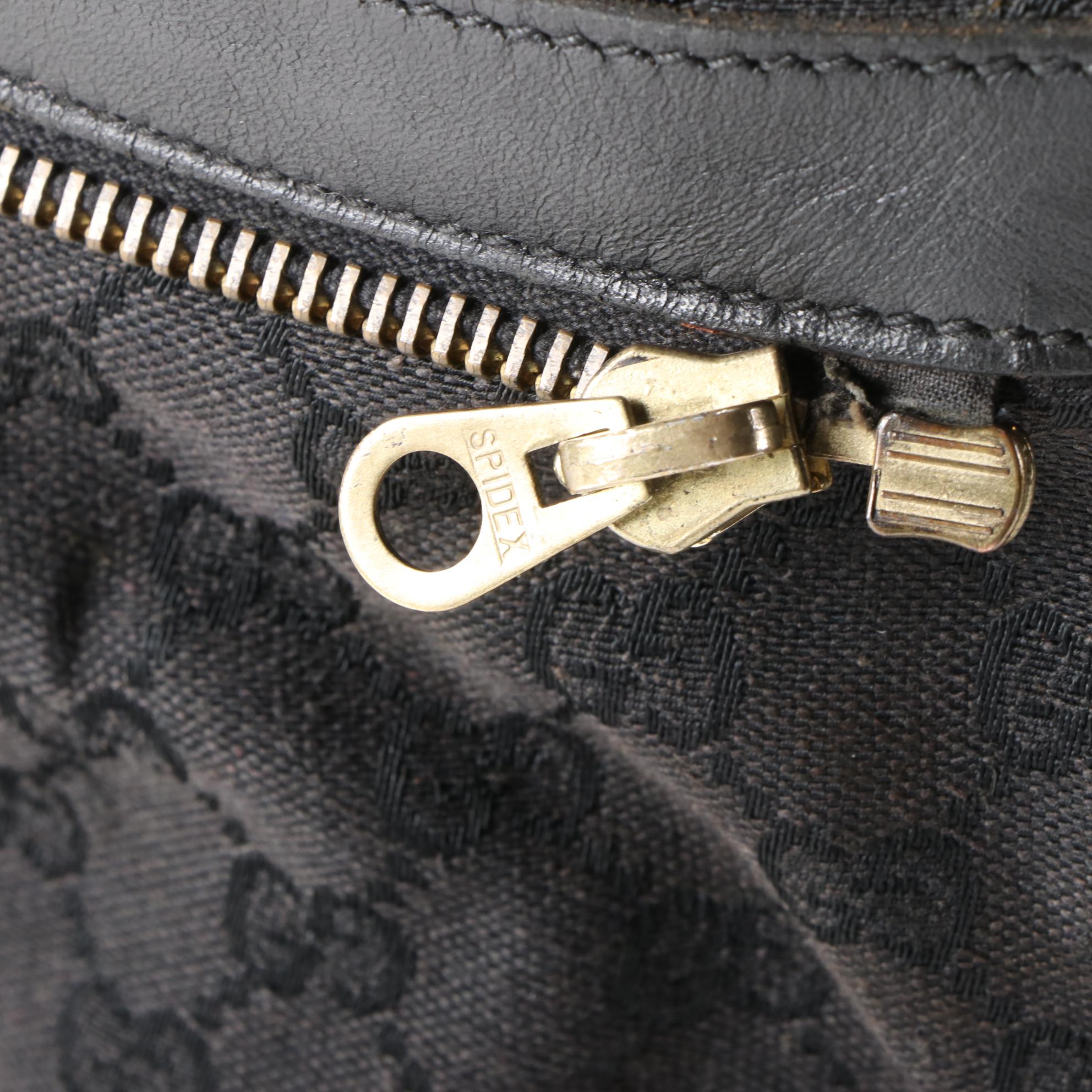 Gucci Webstripe Expandable Travel Duffel in Black GG Canvas and Leather, Vintage