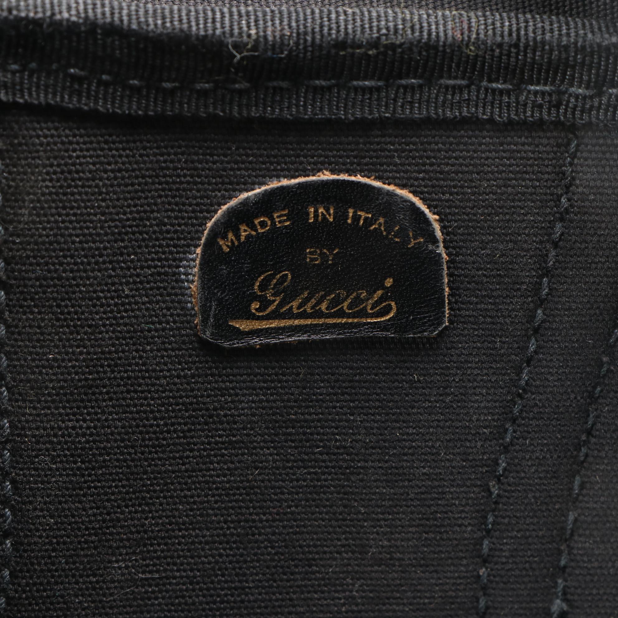 Gucci Webstripe Expandable Travel Duffel in Black GG Canvas and Leather, Vintage