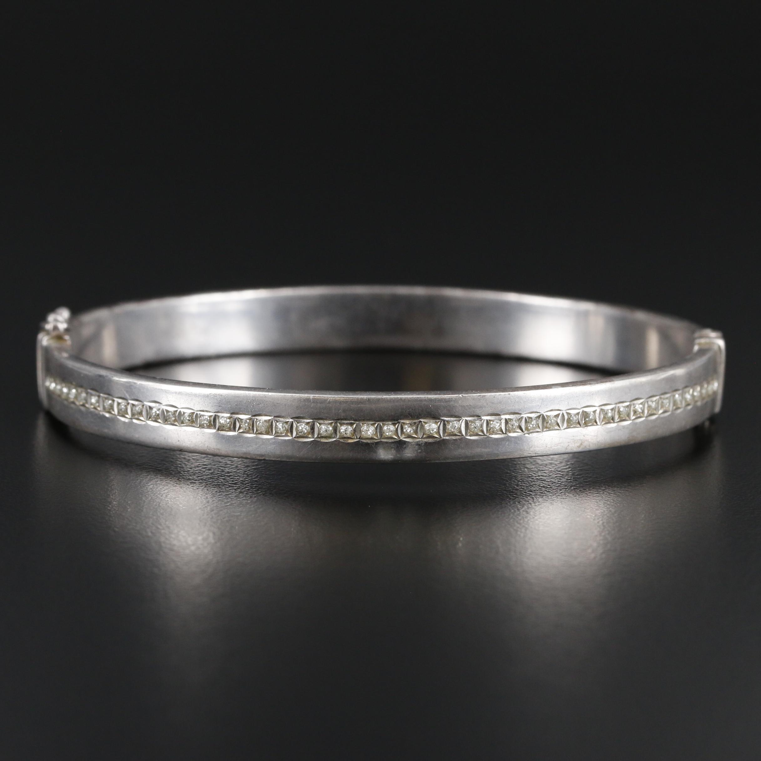 Sterling Silver Hinged Bangle Bracelet