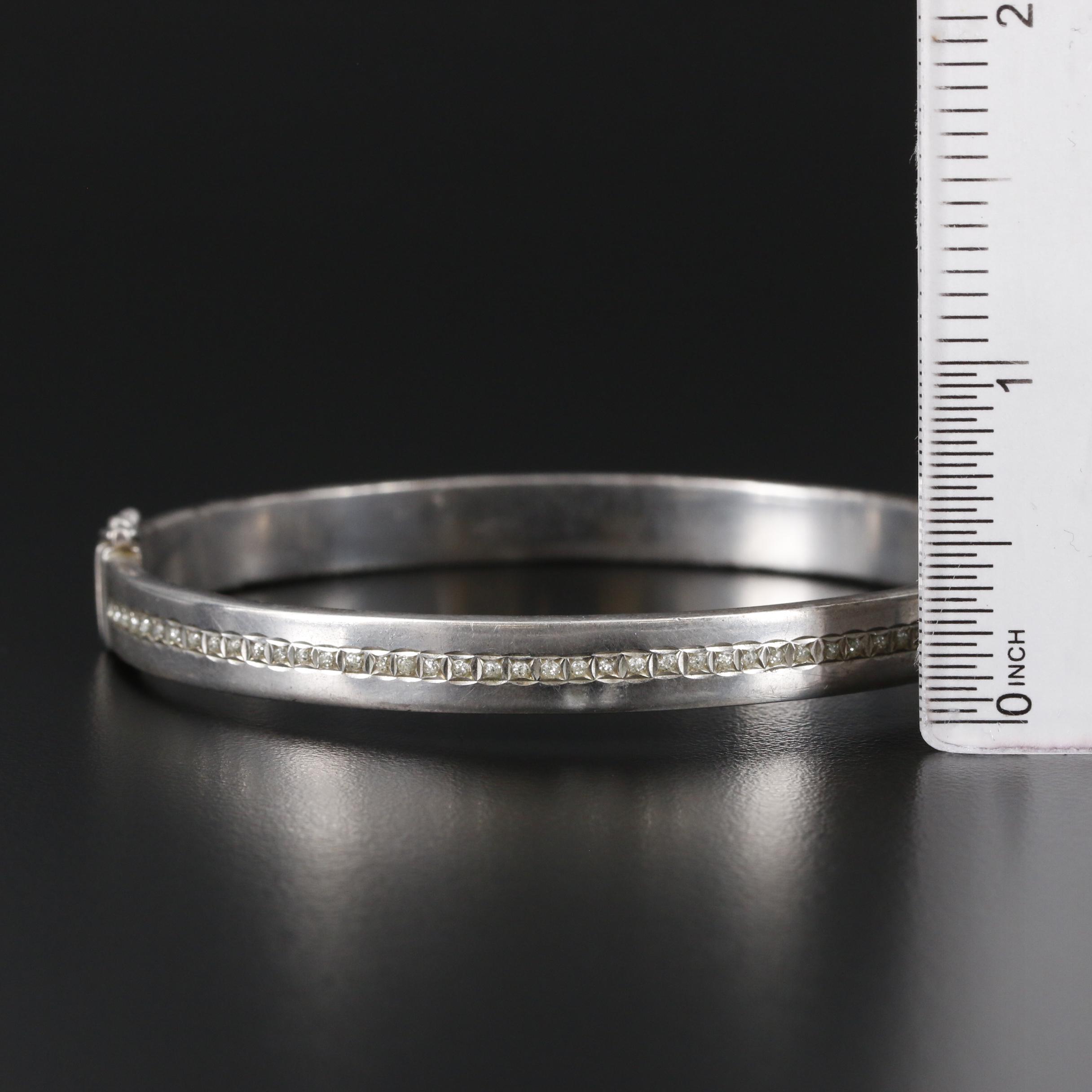 Sterling Silver Hinged Bangle Bracelet