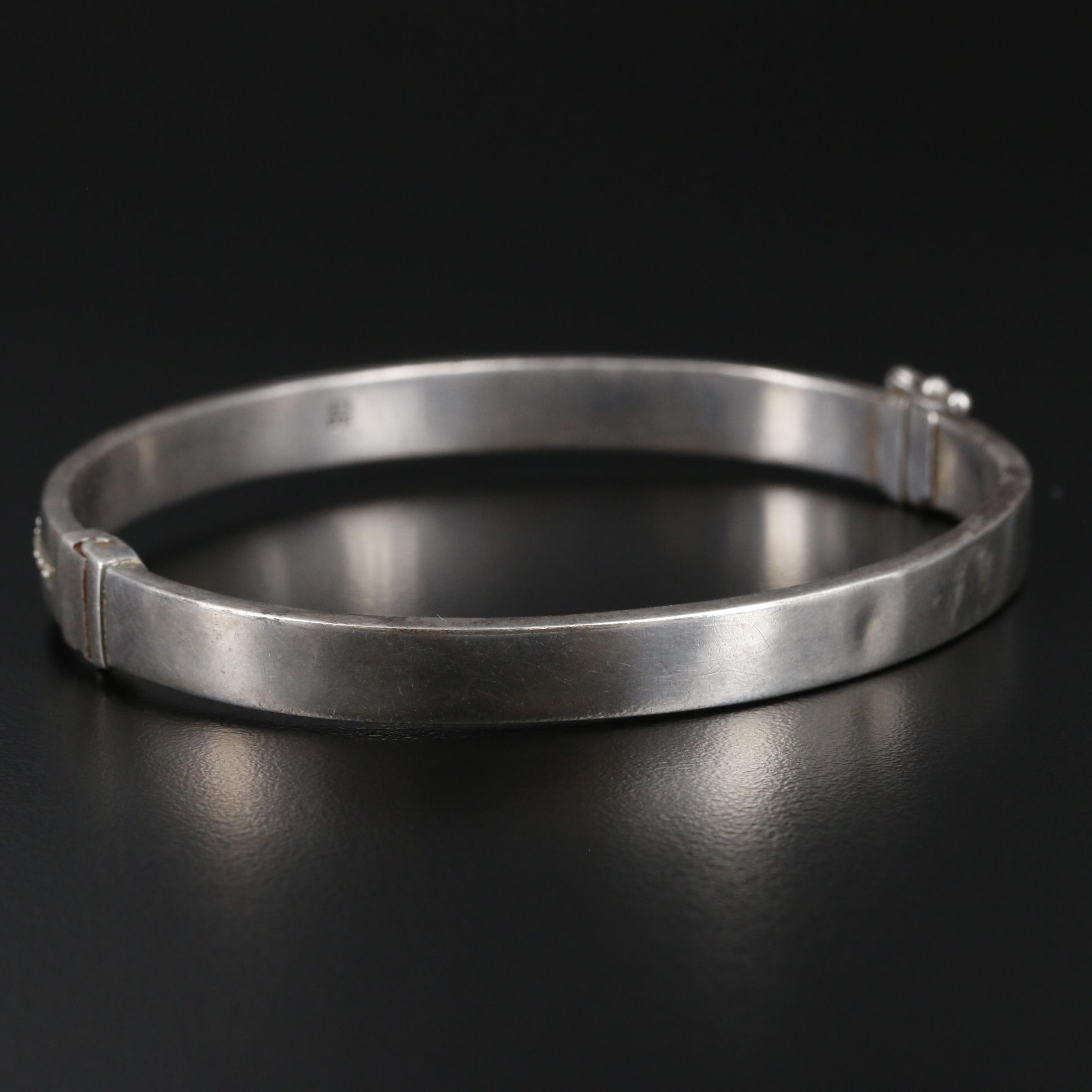 Sterling Silver Hinged Bangle Bracelet