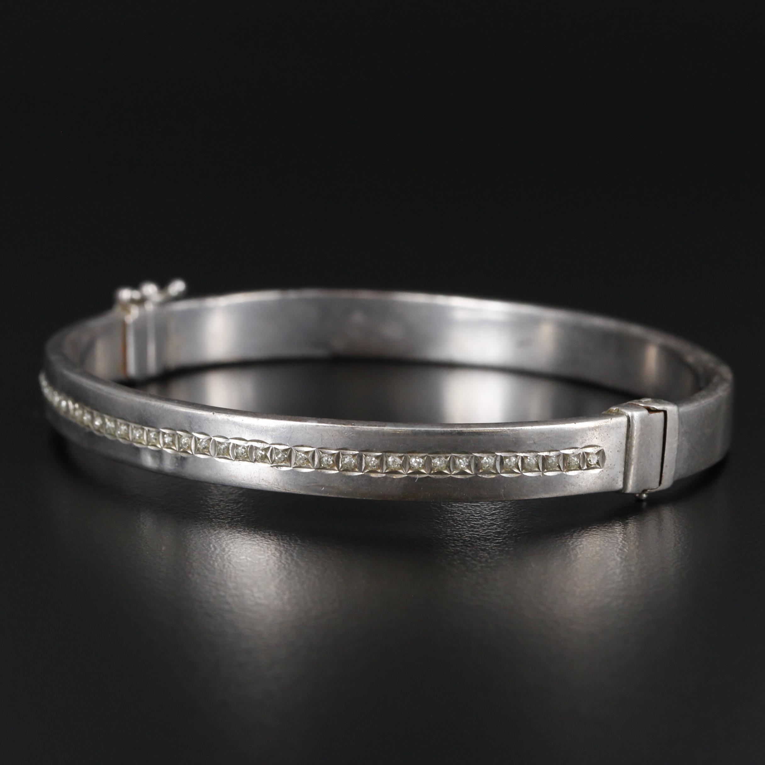Sterling Silver Hinged Bangle Bracelet