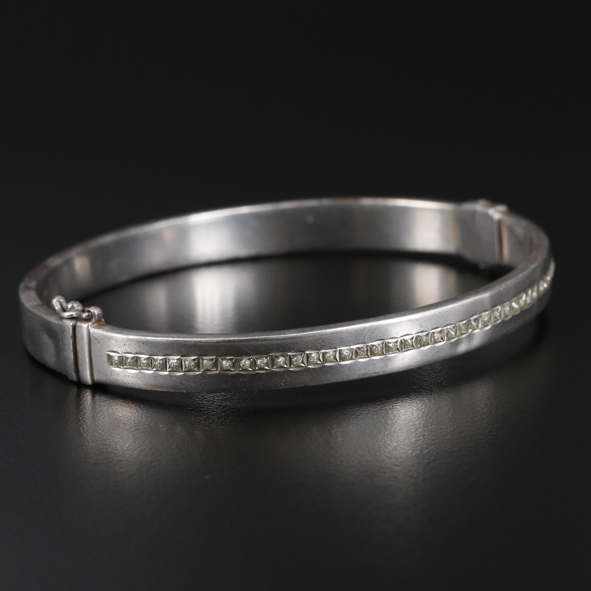Sterling Silver Hinged Bangle Bracelet