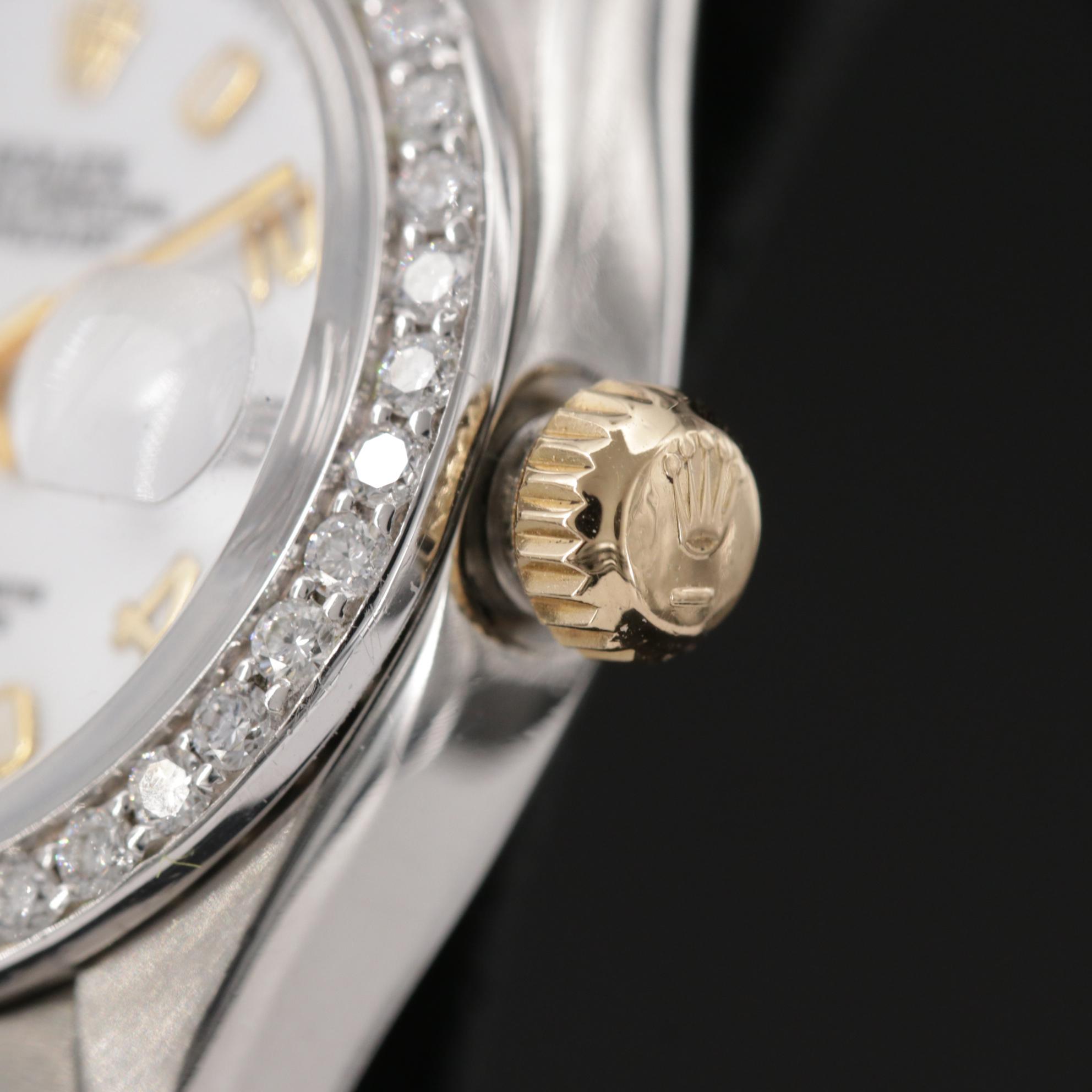 Rolex Datejust Stainless Steel and 14K Gold Watch with Diamond Bezel, 1978