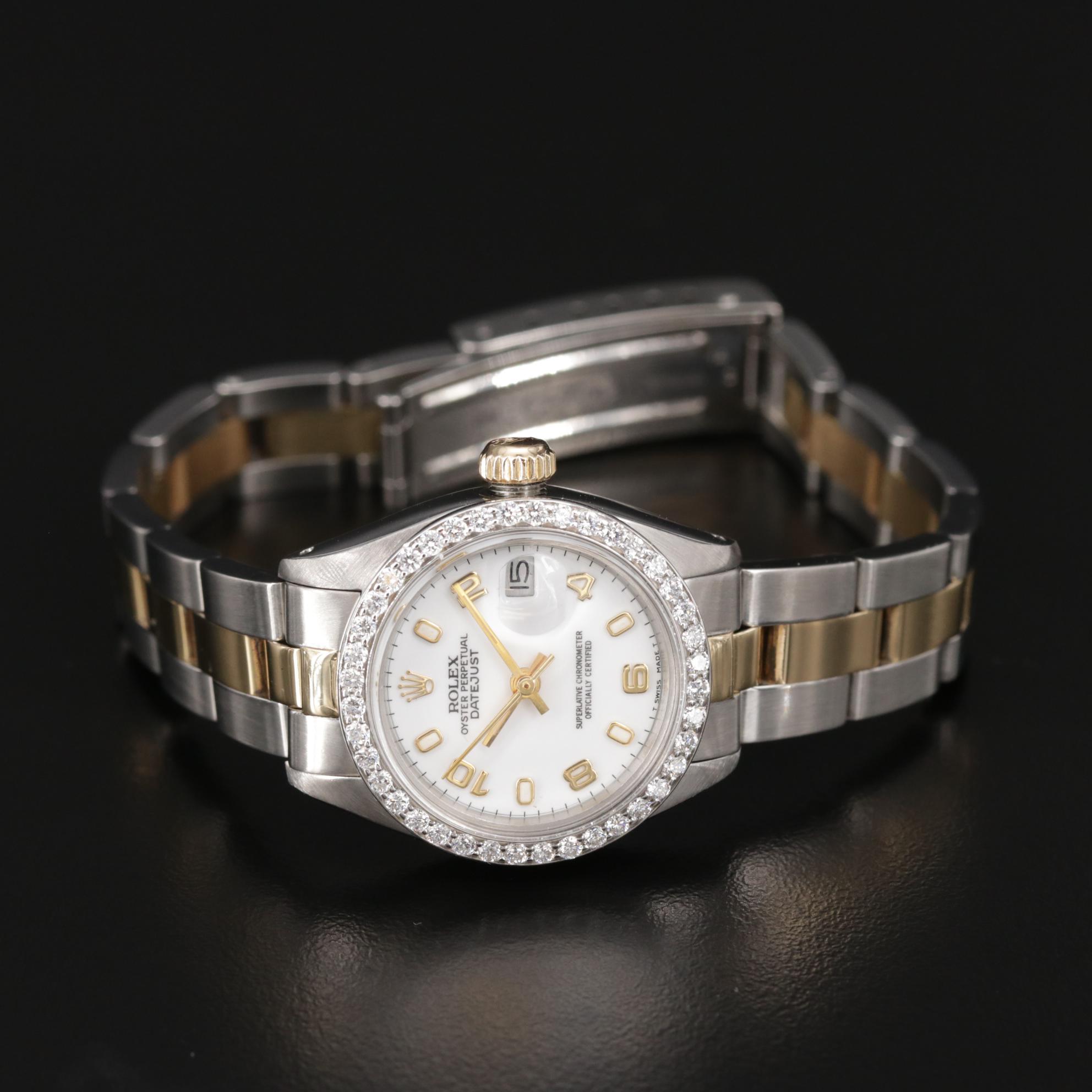 Rolex Datejust Stainless Steel and 14K Gold Watch with Diamond Bezel, 1978