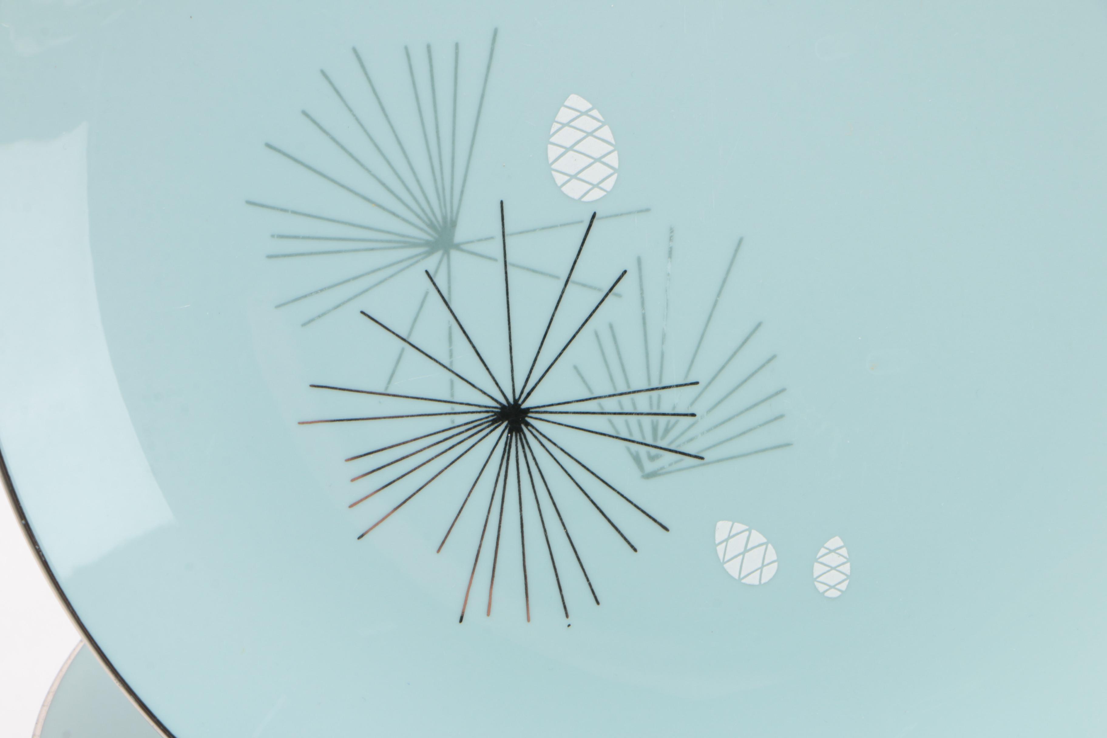 Franciscan "Silver Pine" Bone China Dinnerware, Mid Century