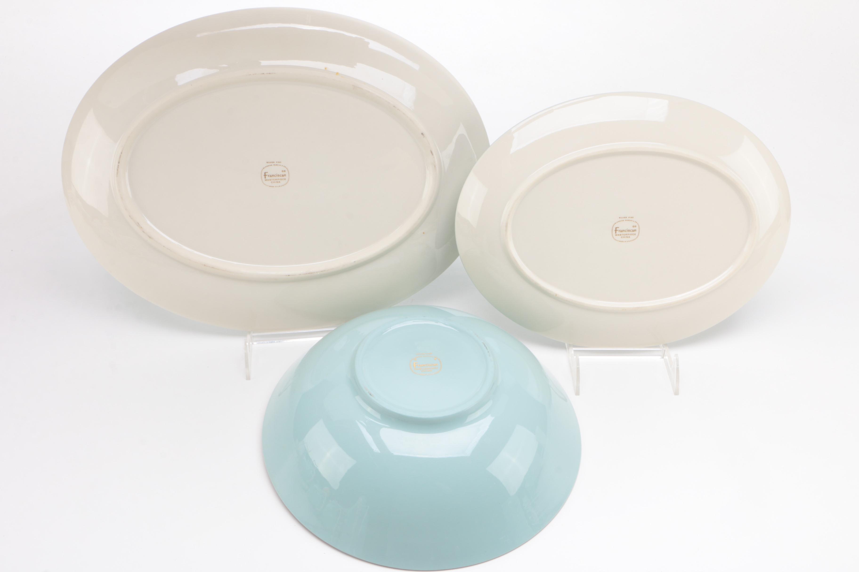 Franciscan "Silver Pine" Bone China Dinnerware, Mid Century