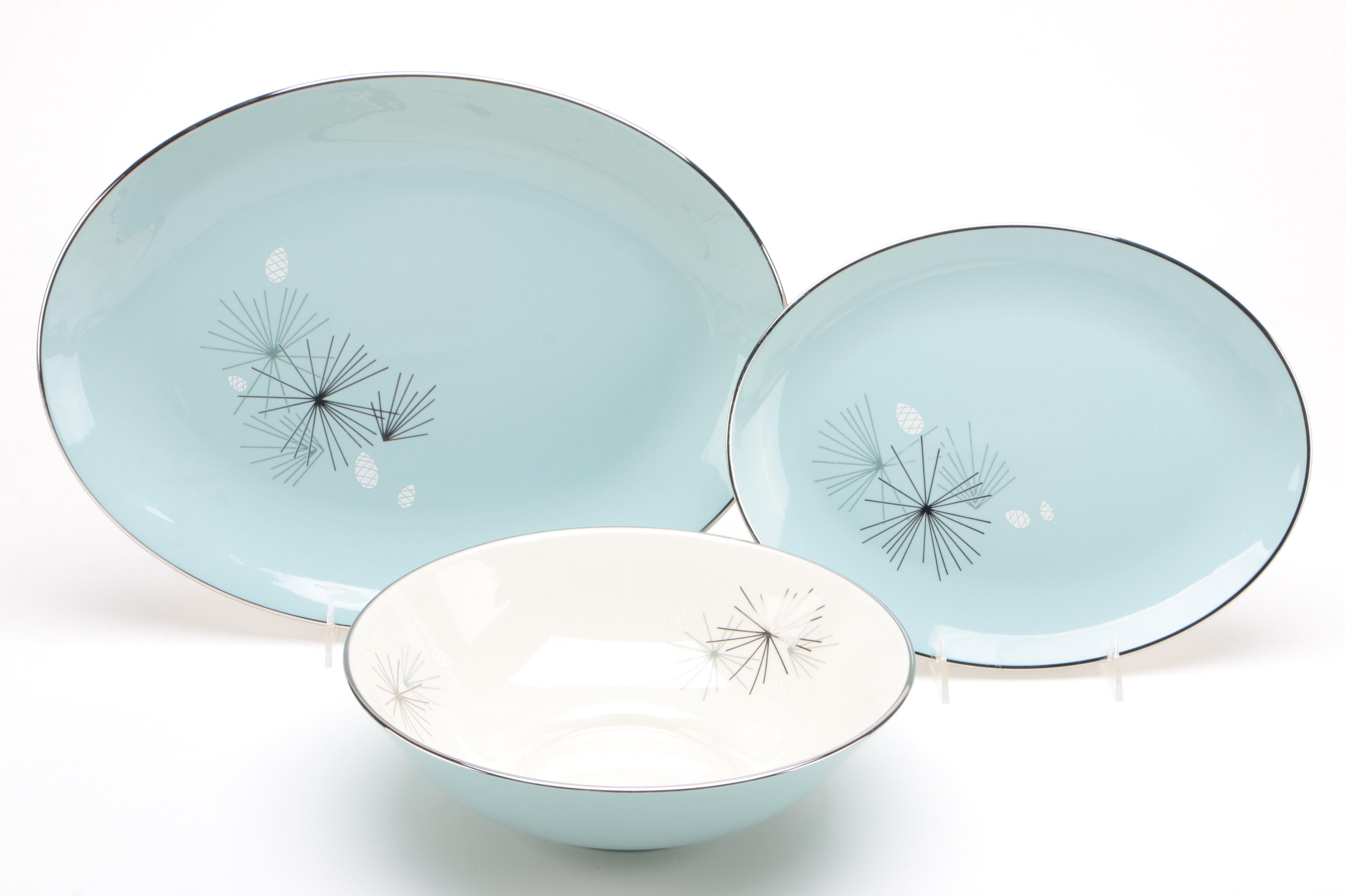 Franciscan "Silver Pine" Bone China Dinnerware, Mid Century