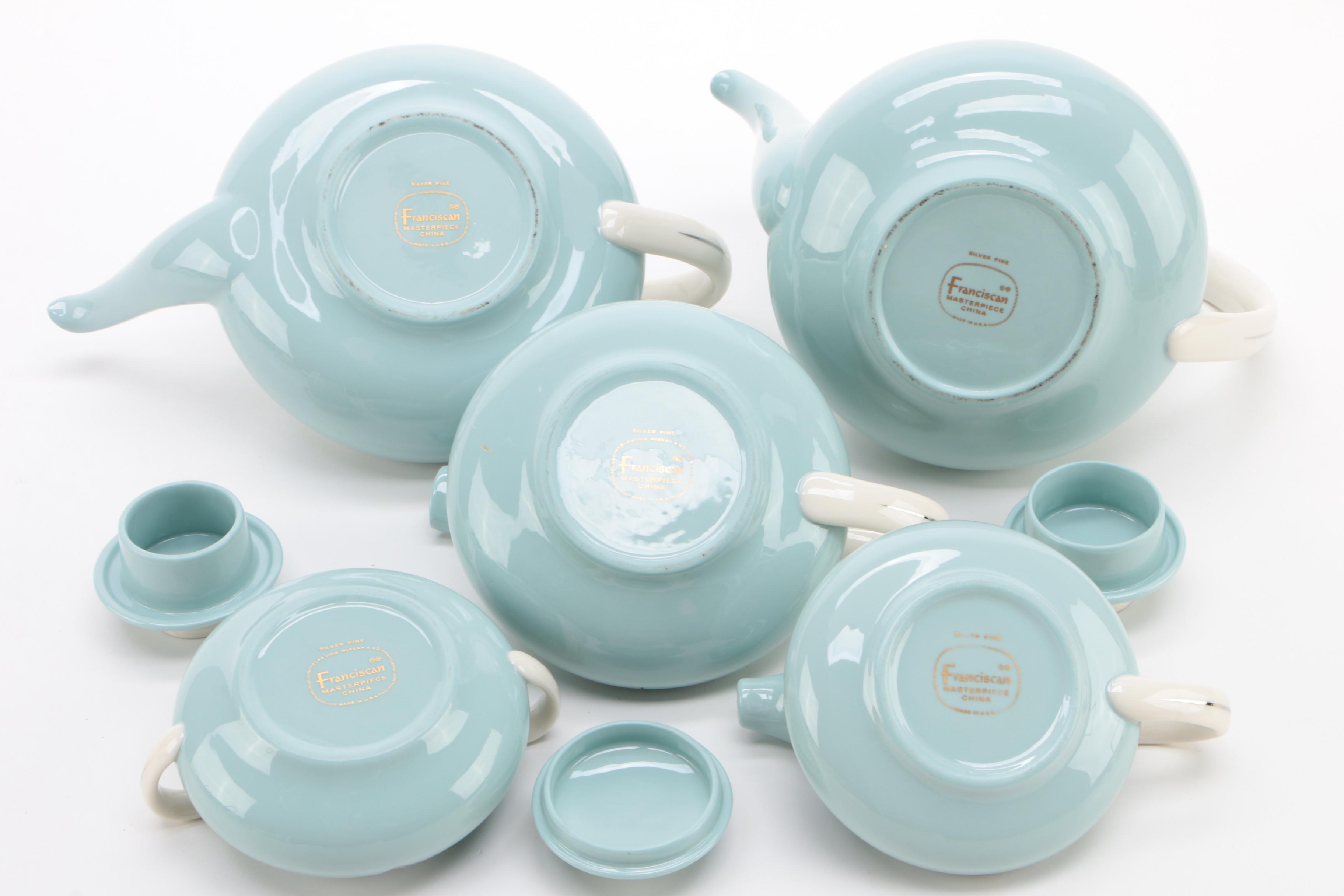 Franciscan "Silver Pine" Bone China Dinnerware, Mid Century