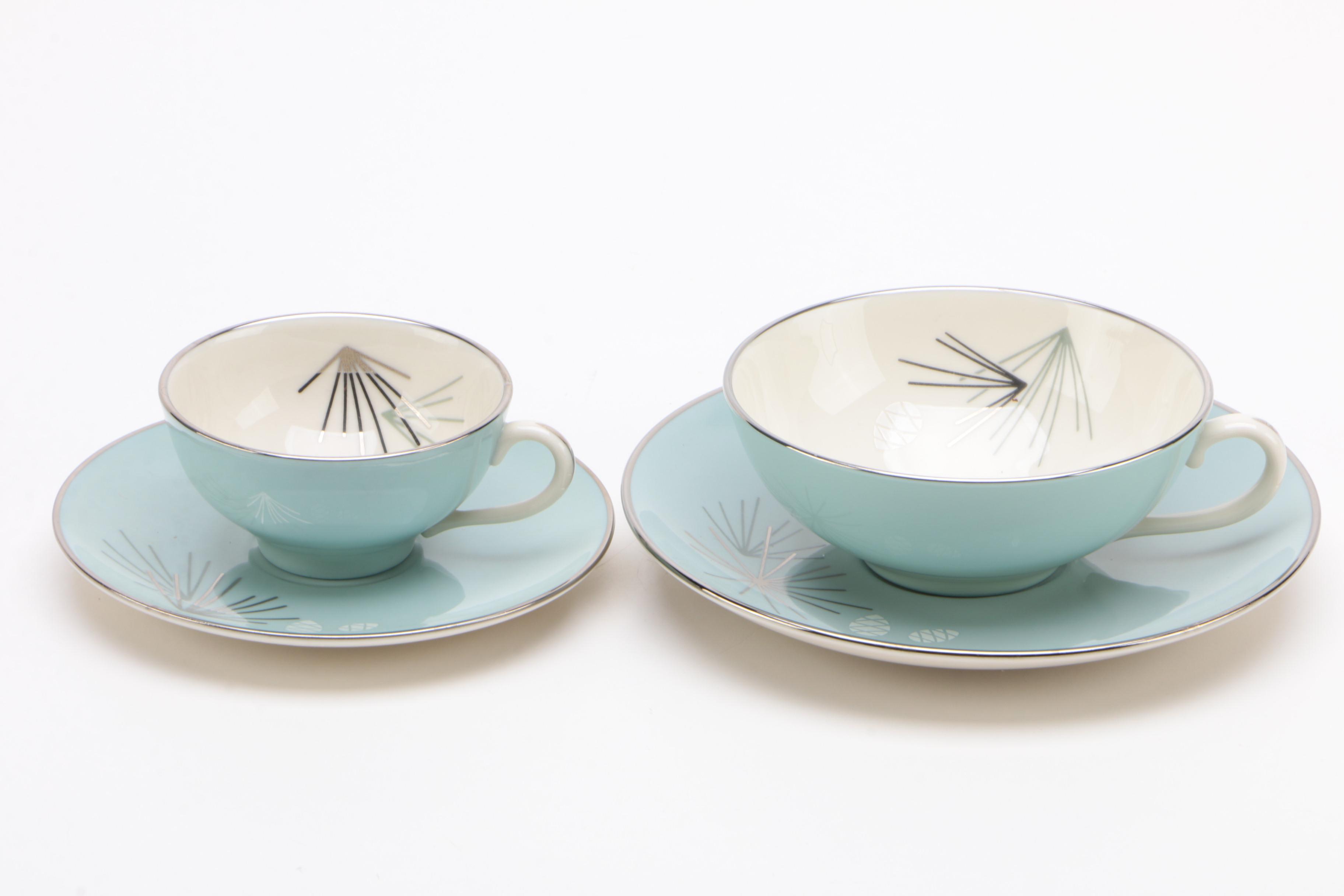 Franciscan "Silver Pine" Bone China Dinnerware, Mid Century