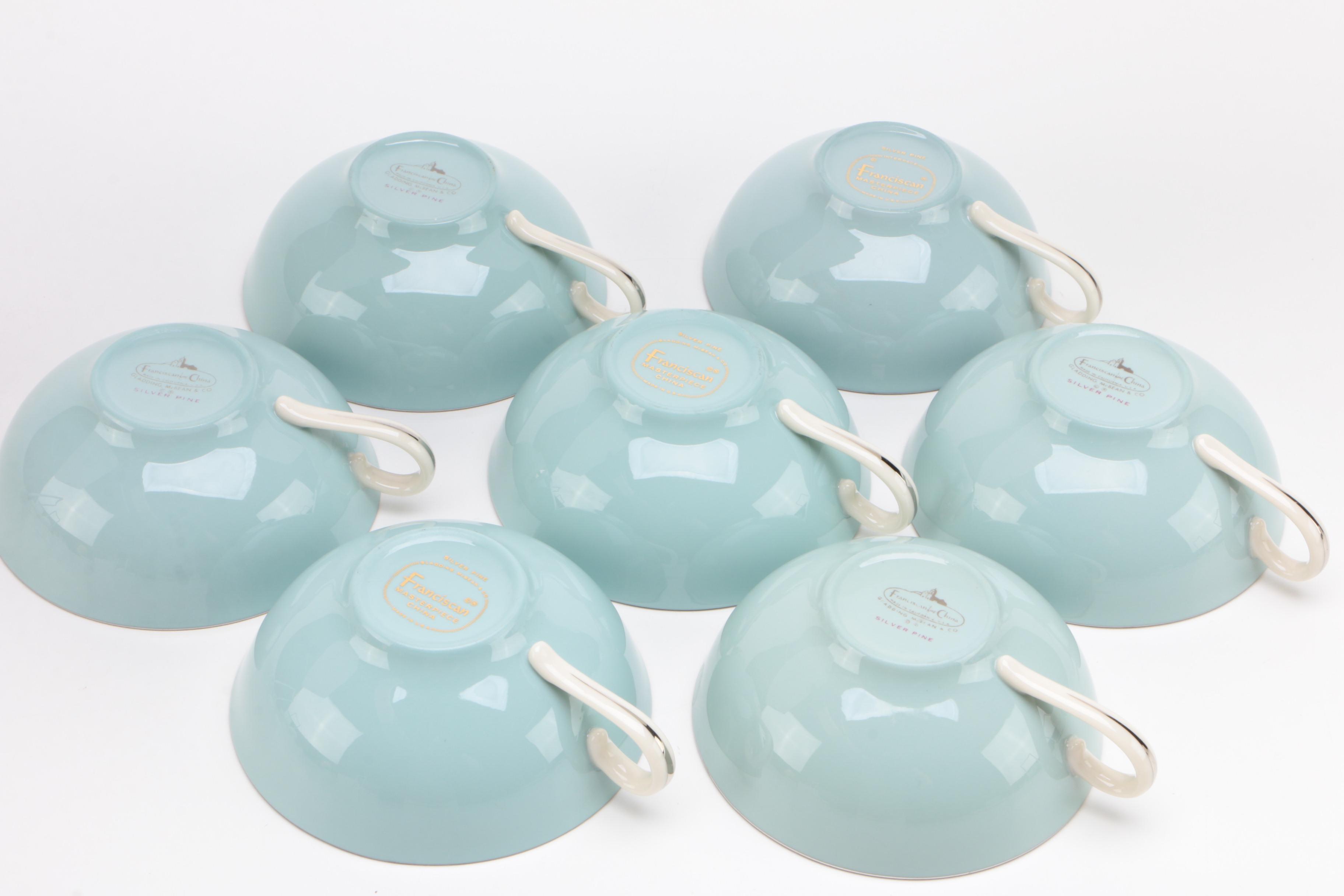 Franciscan "Silver Pine" Bone China Dinnerware, Mid Century