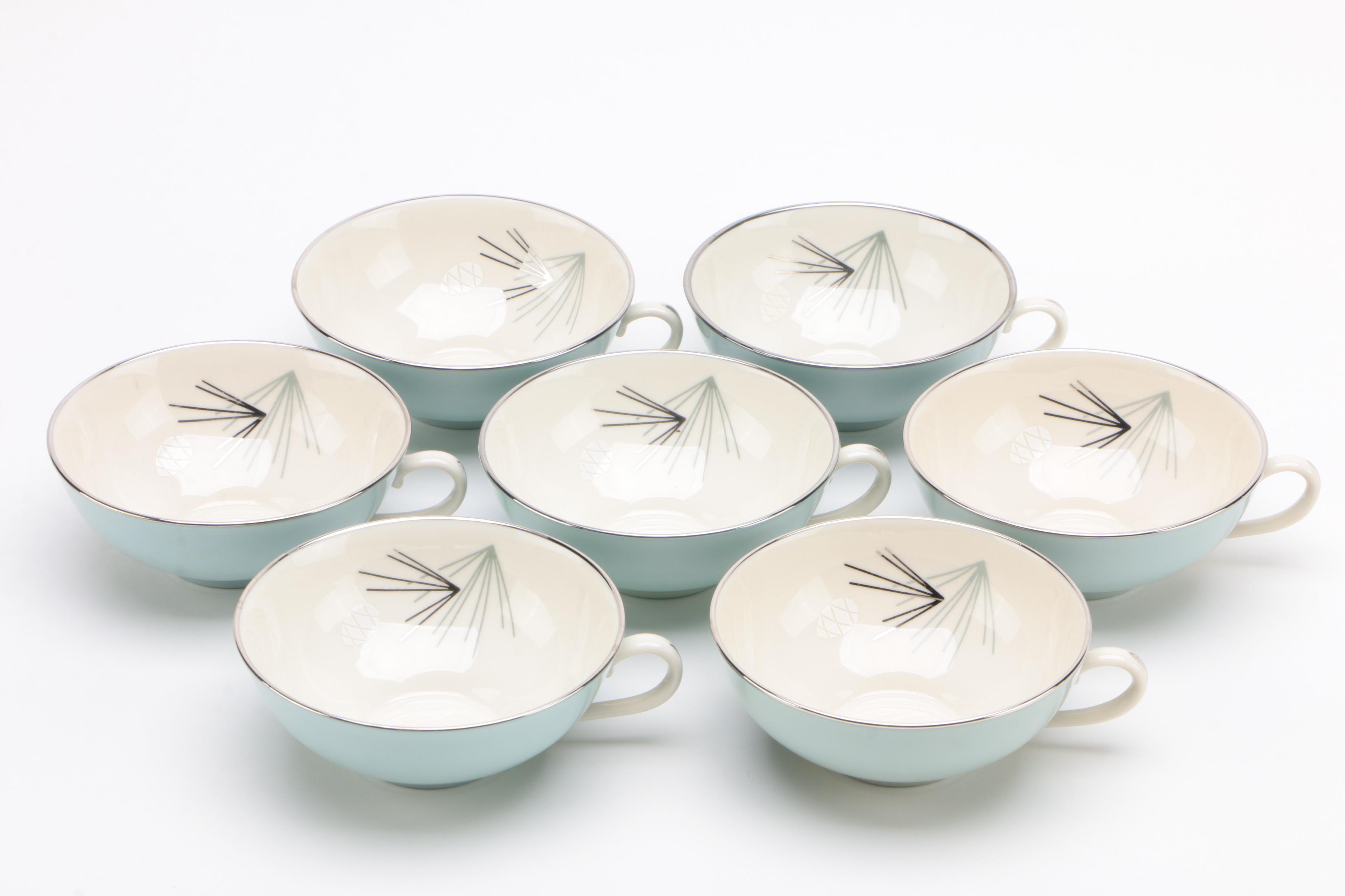 Franciscan "Silver Pine" Bone China Dinnerware, Mid Century