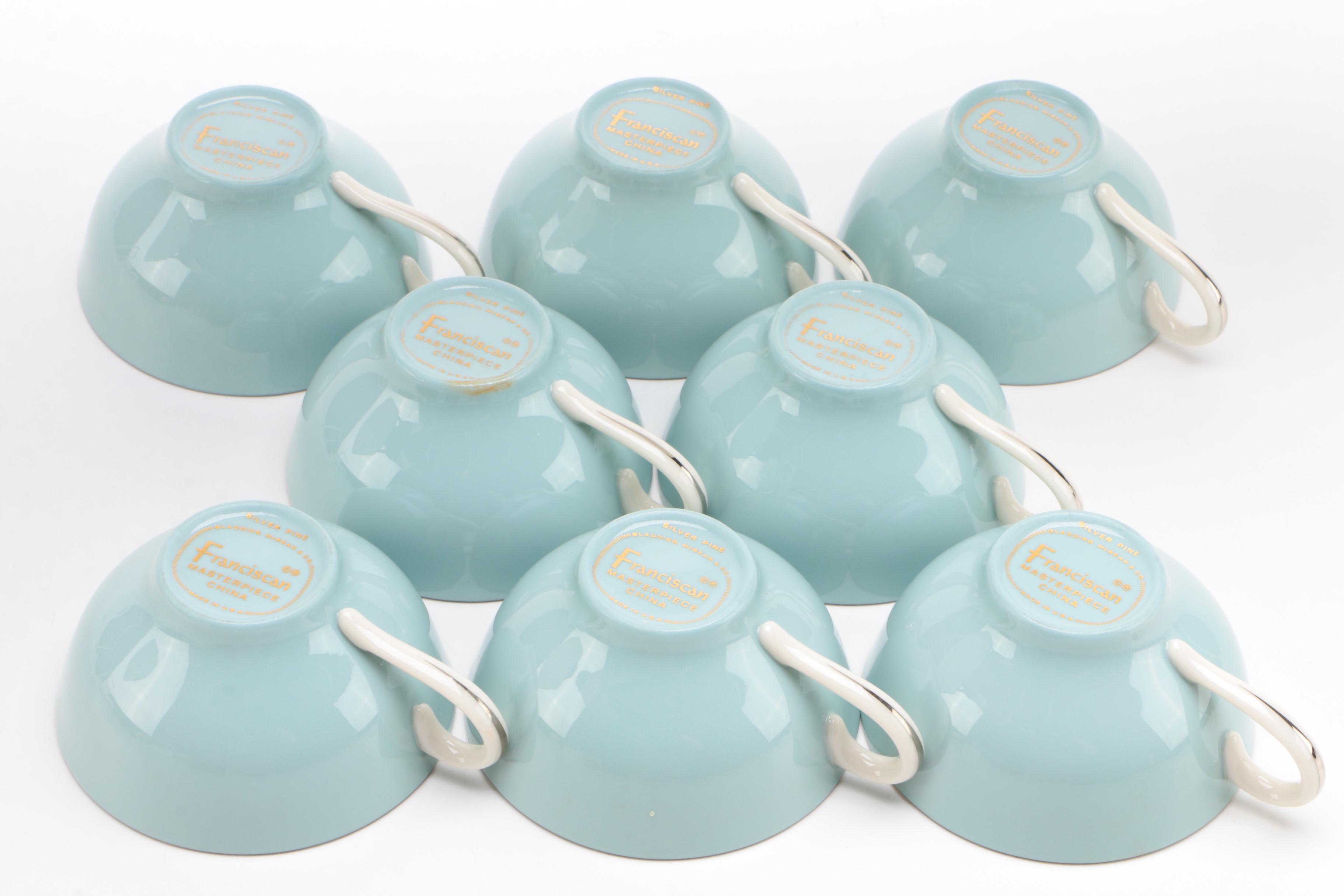 Franciscan "Silver Pine" Bone China Dinnerware, Mid Century