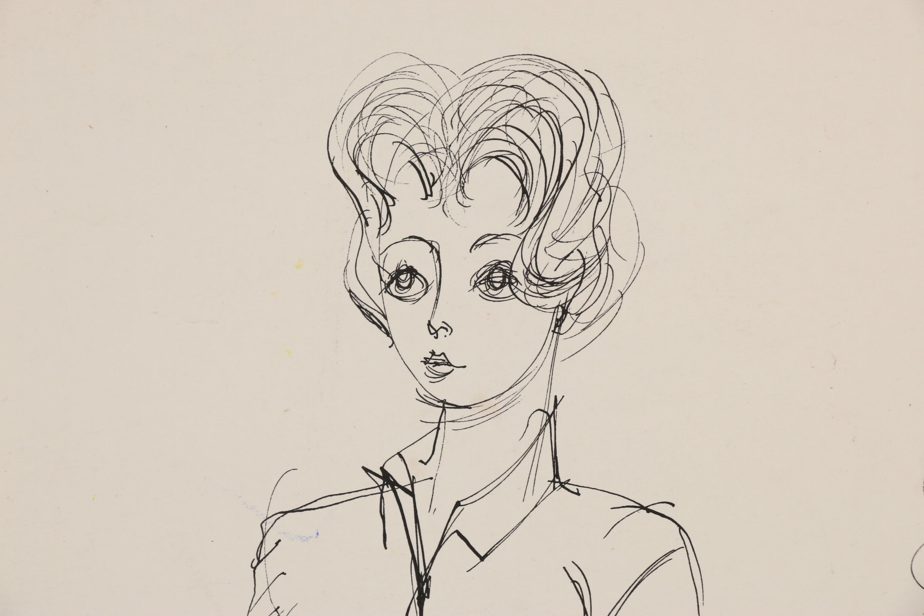 Hendrik Grise Pen and Ink Figure Drawing