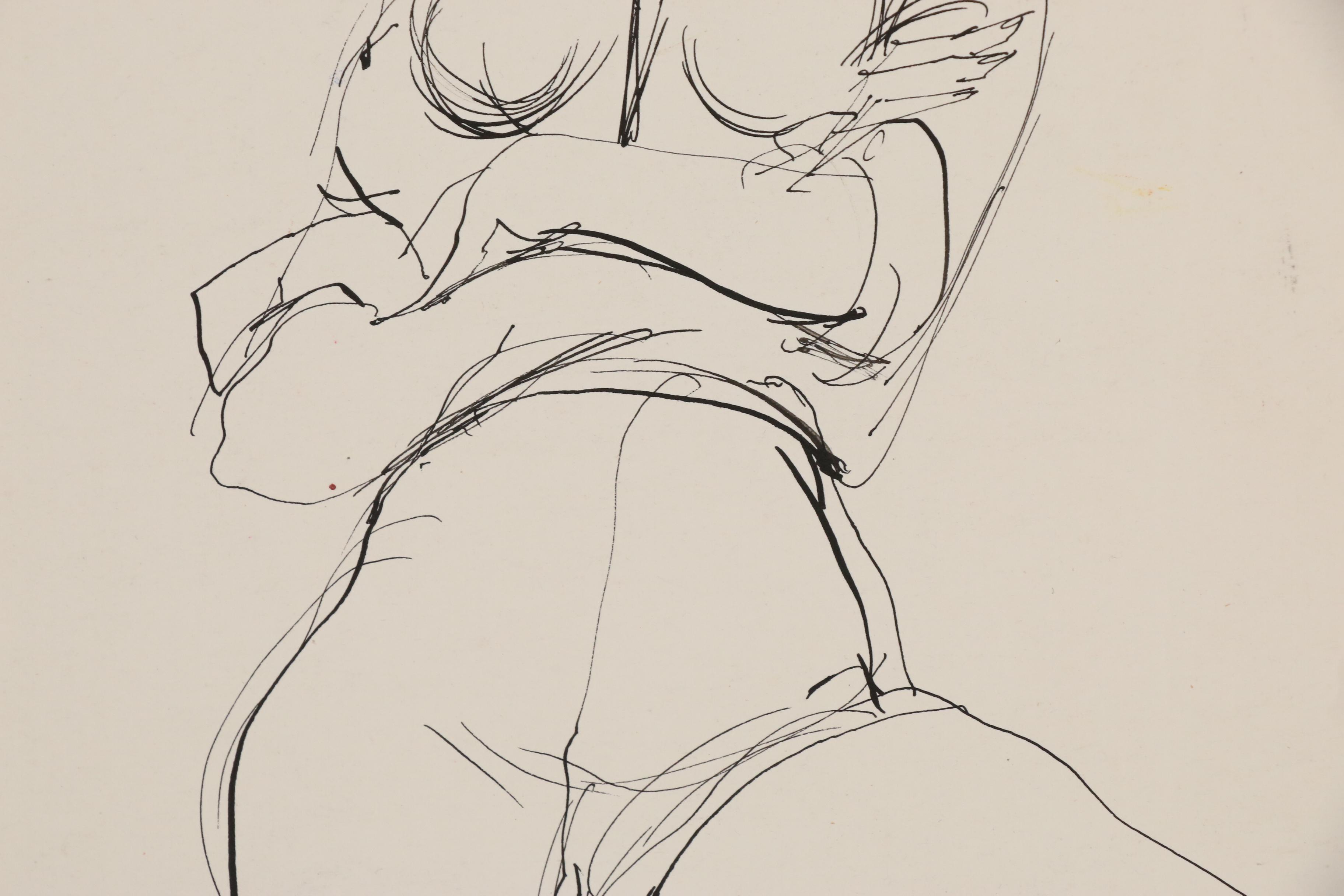 Hendrik Grise Pen and Ink Figure Drawing