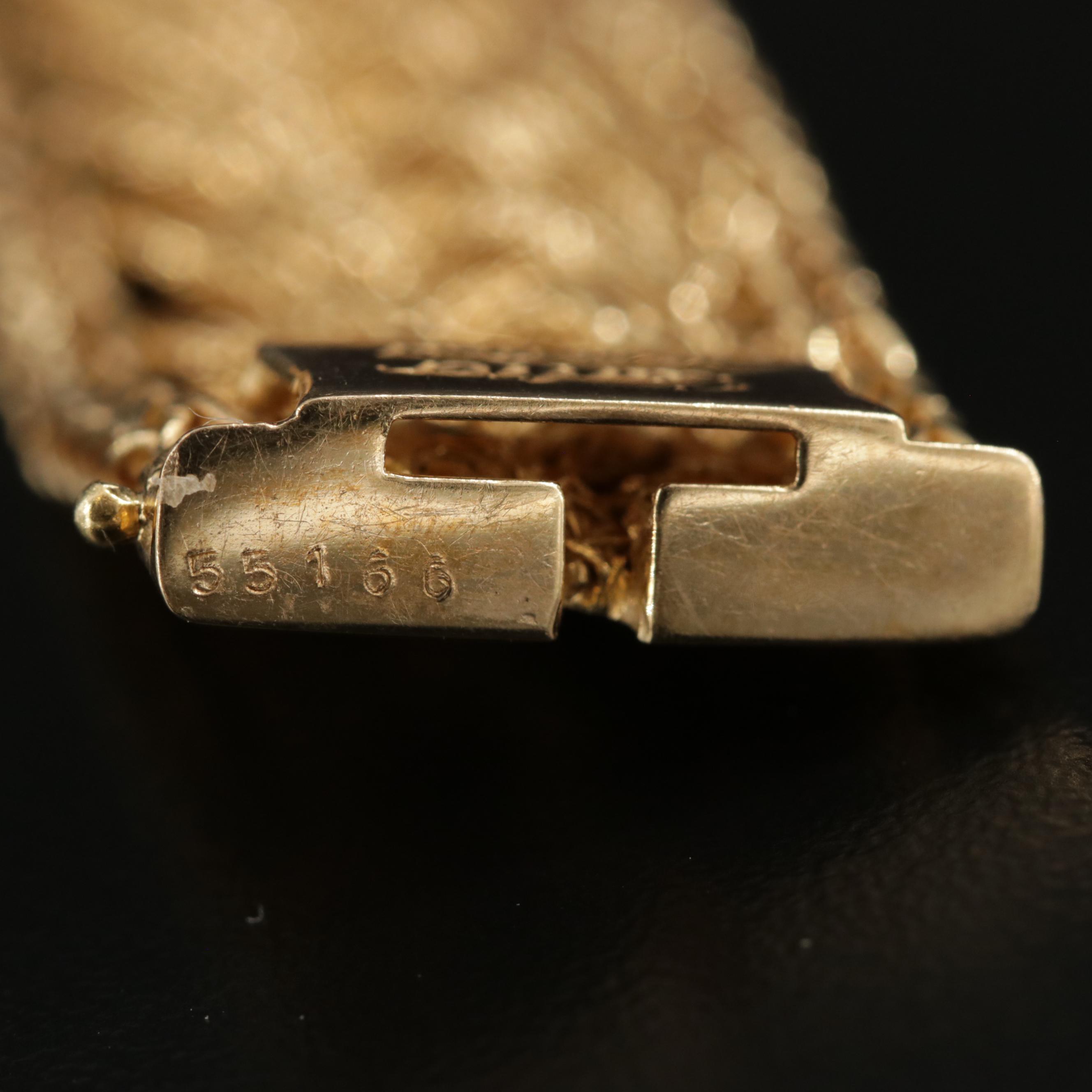 1960s Cartier 18K Yellow Gold Braided Foxtail Bracelet