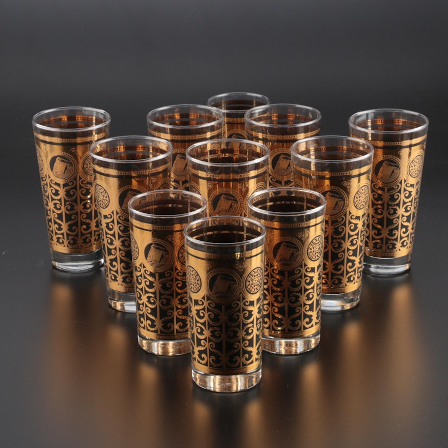 Libby "Prudential" Glass Tumblers and Highball Glasses, Mid-20th Century