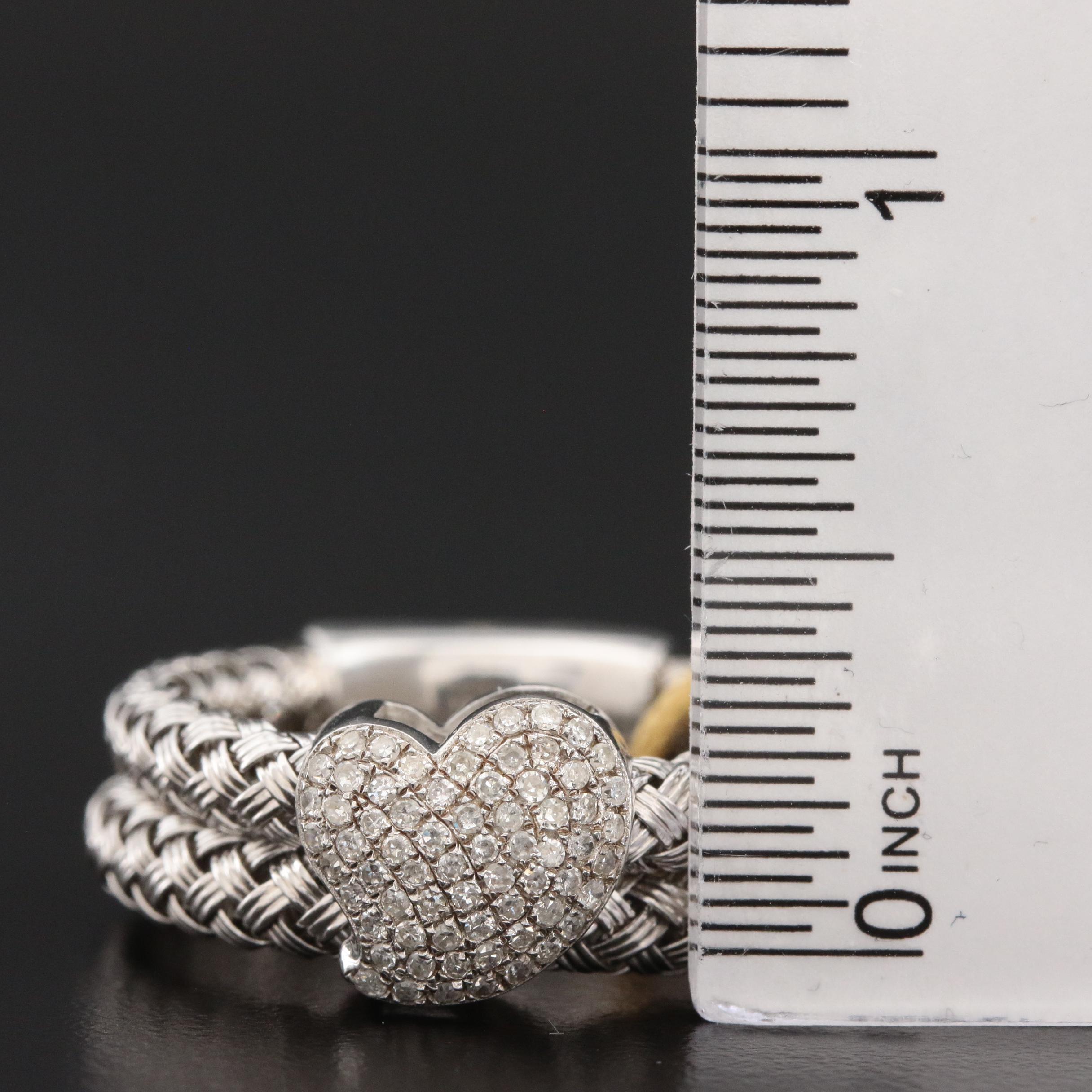 EFFY Sterling Silver Diamond Heart Ring