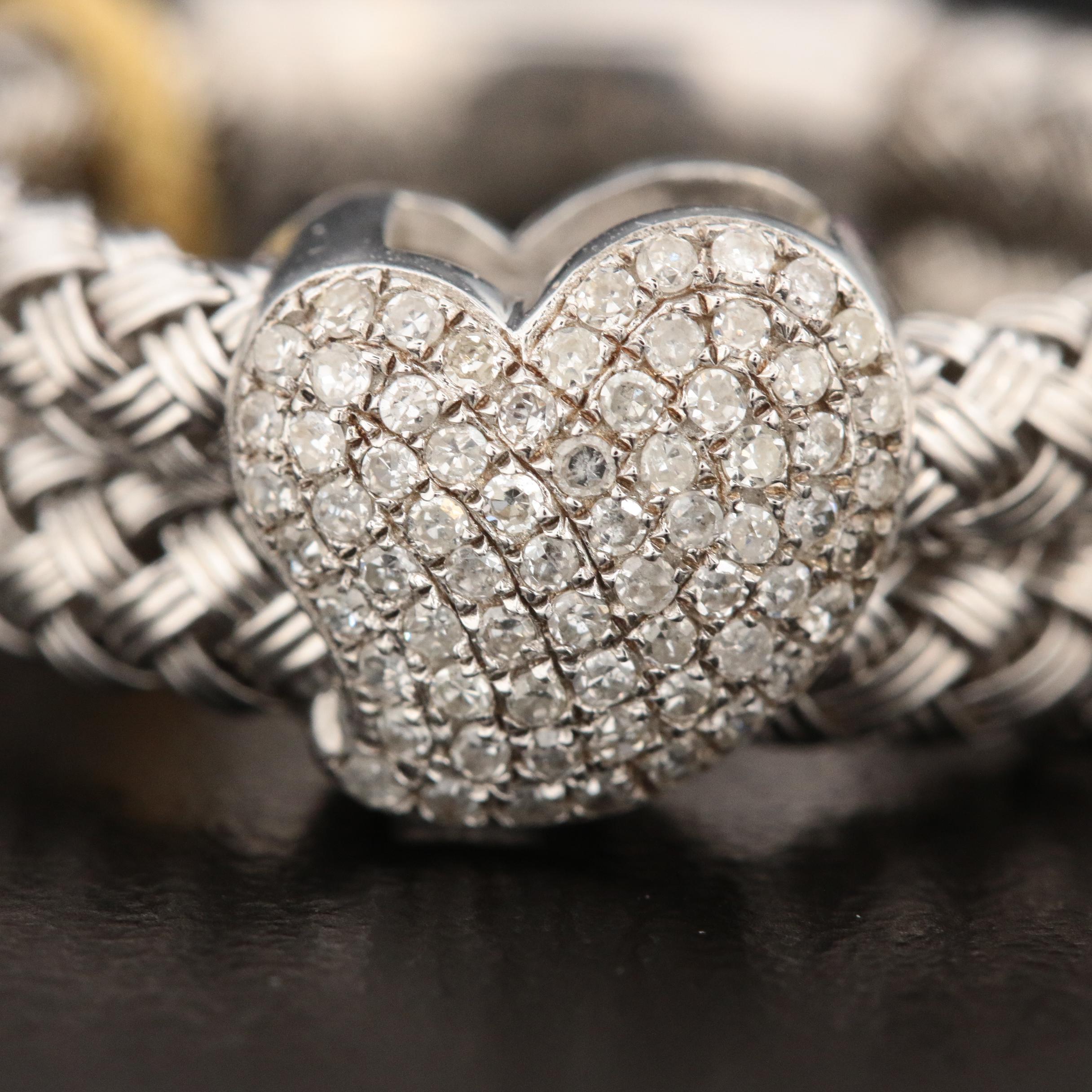 EFFY Sterling Silver Diamond Heart Ring