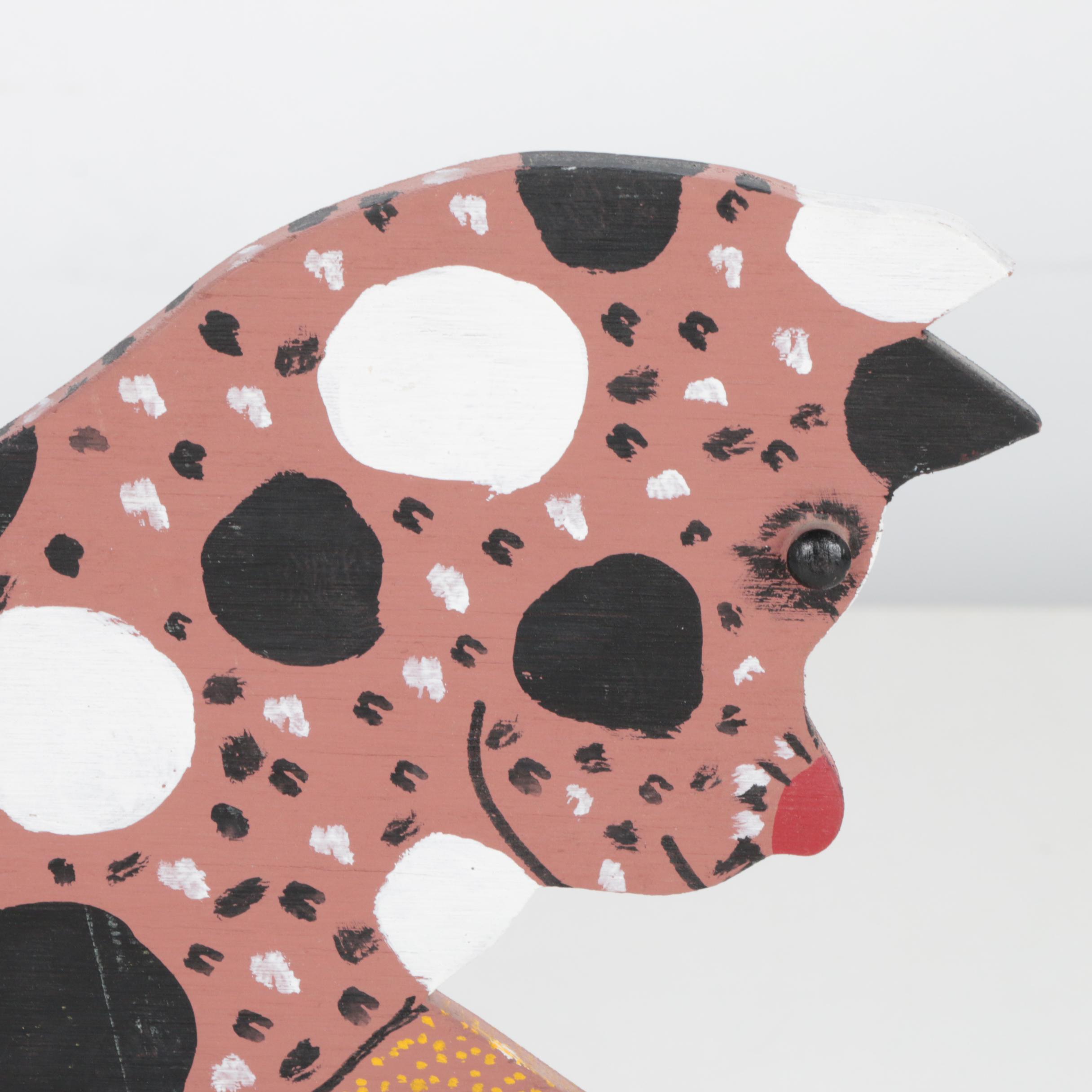 Marvin Finn Folk Art Wood Cut-Out Sculpture "Cat"