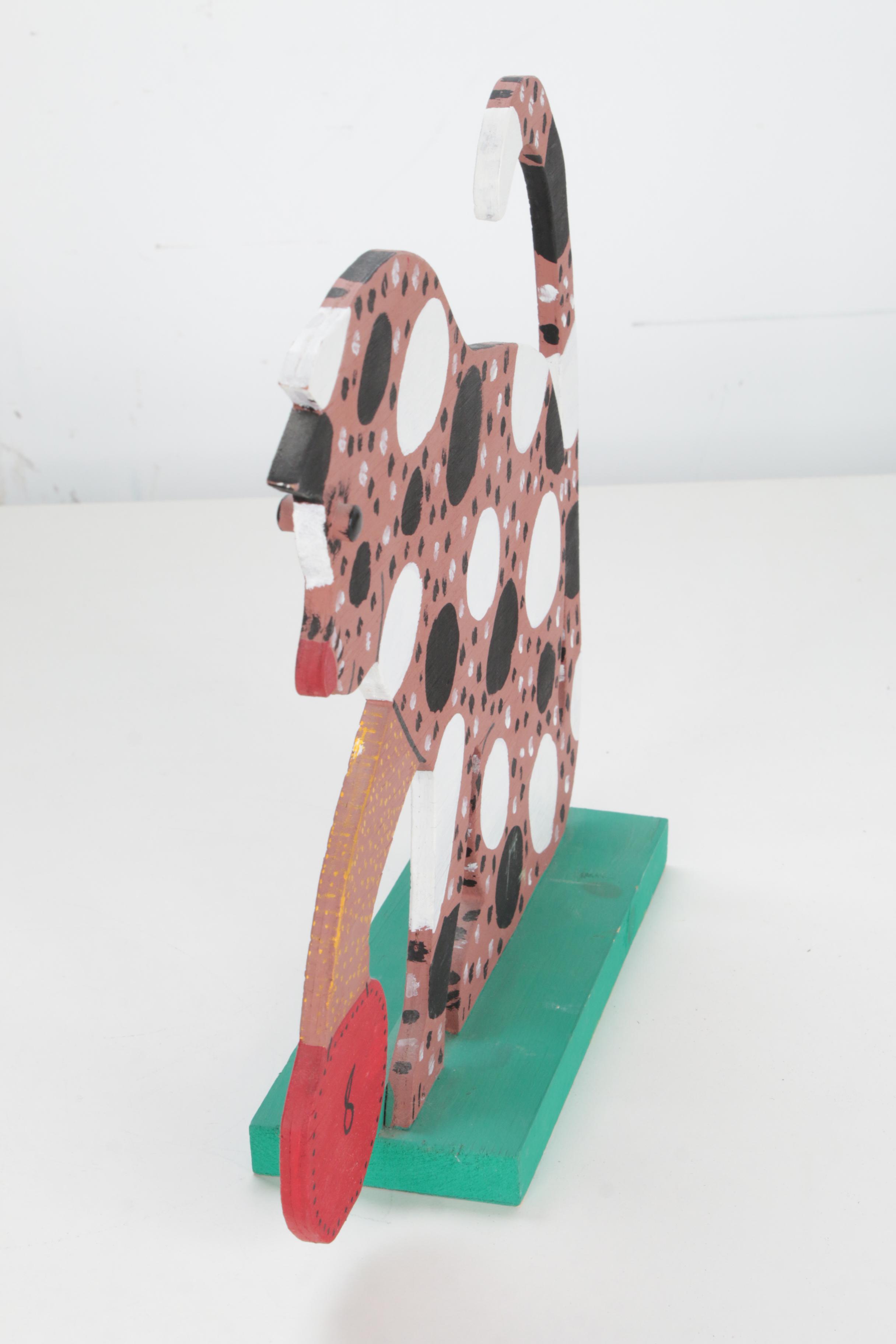 Marvin Finn Folk Art Wood Cut-Out Sculpture "Cat"