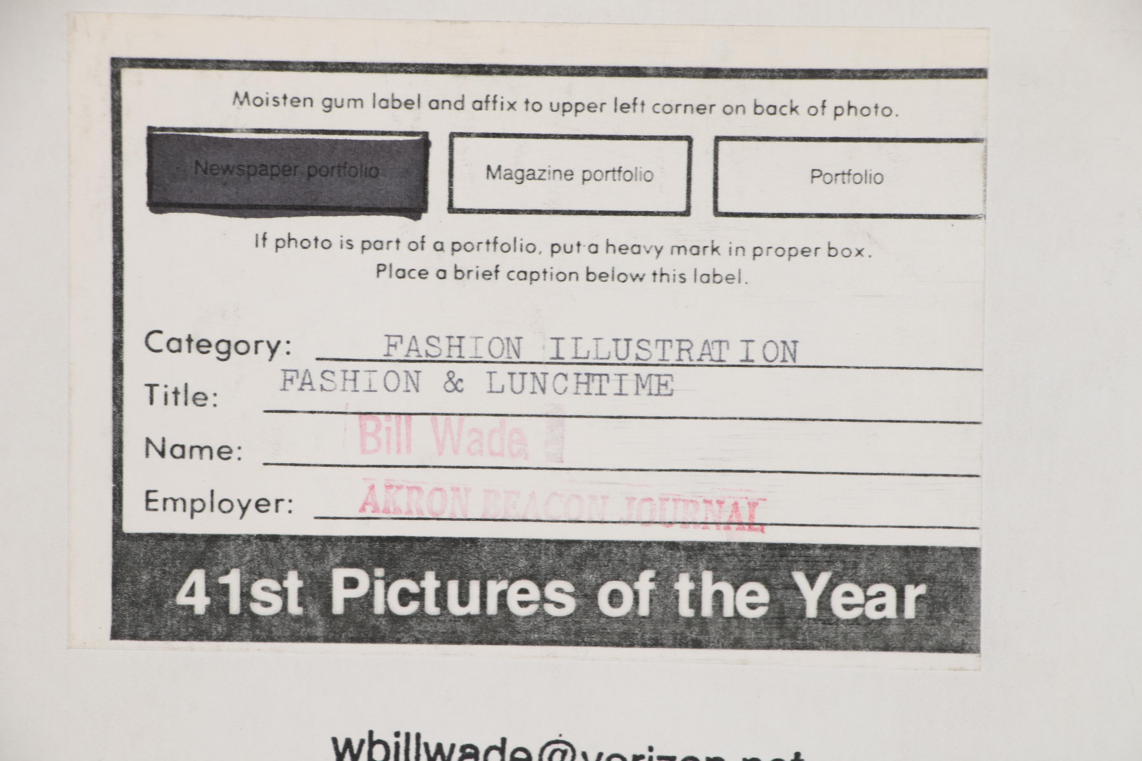 William D. Wade Cibachrome Photograph "Fashion and Illustration", Circa 1980