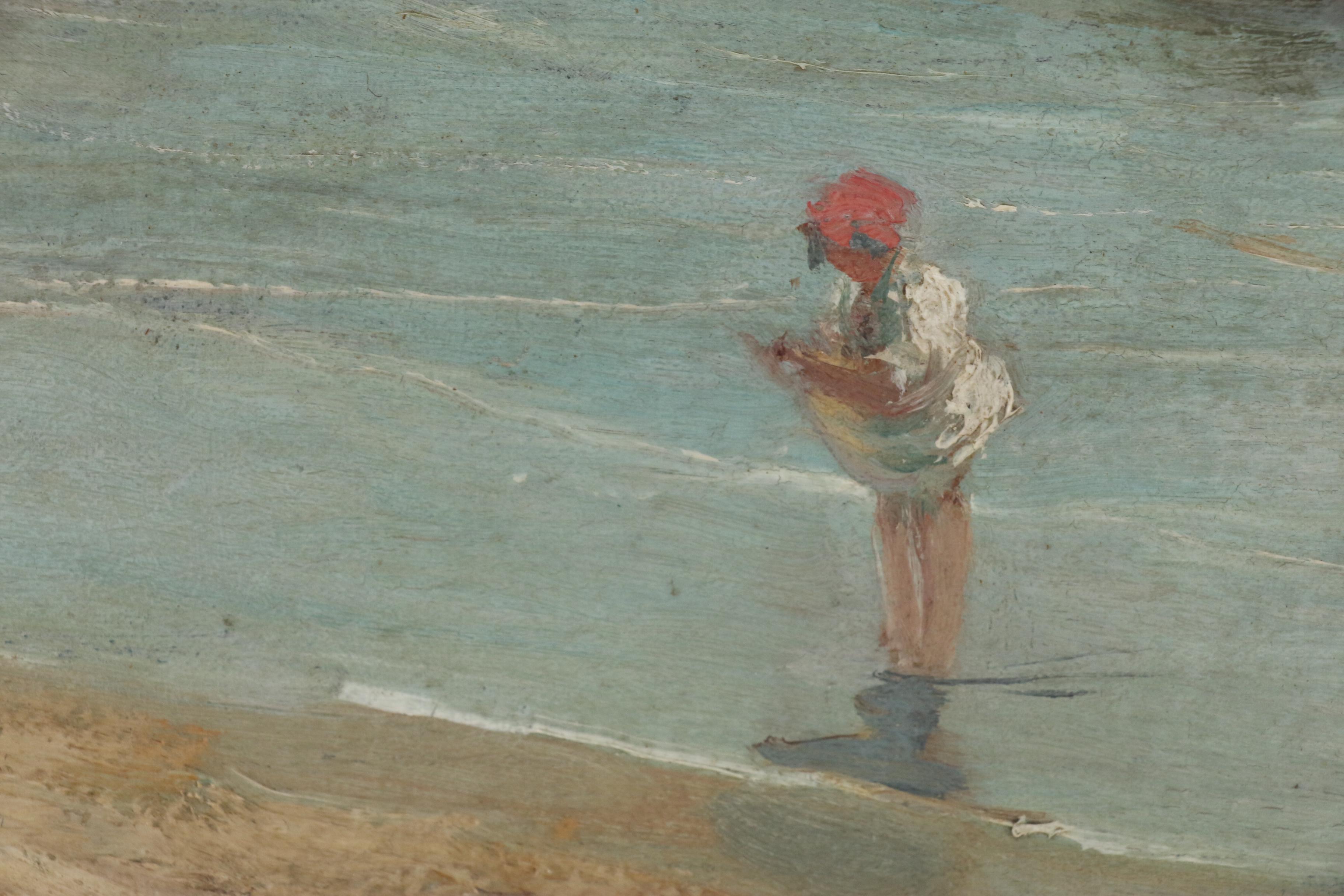 John Prentiss Benson Beachside Oil Painting, 1923