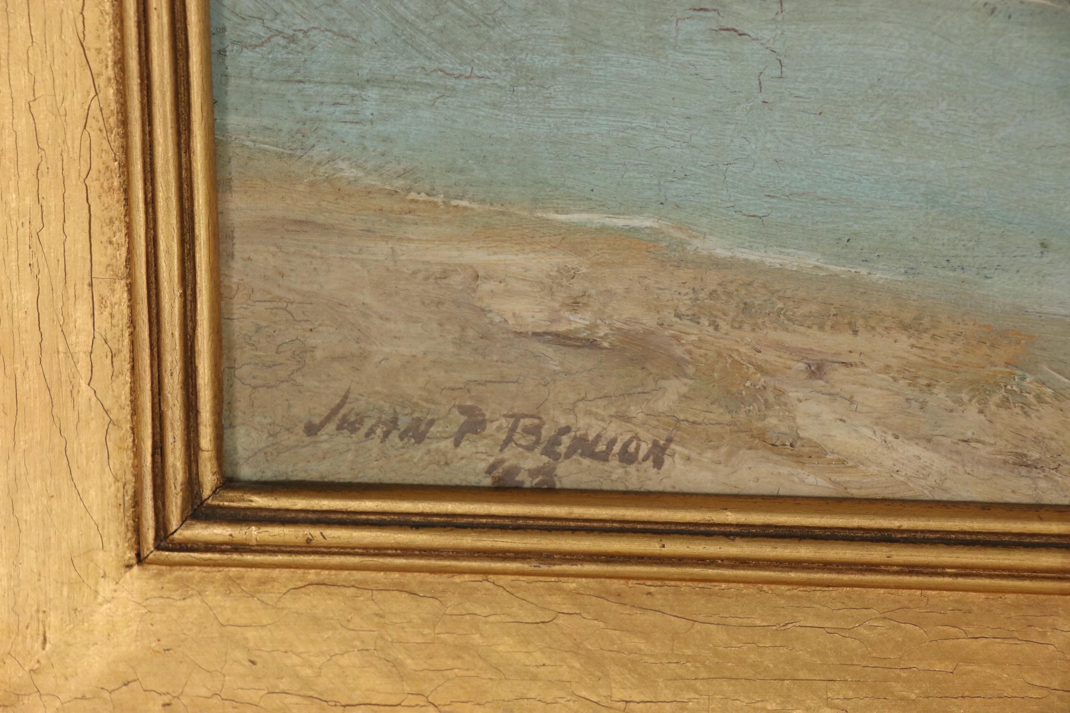 John Prentiss Benson Beachside Oil Painting, 1923
