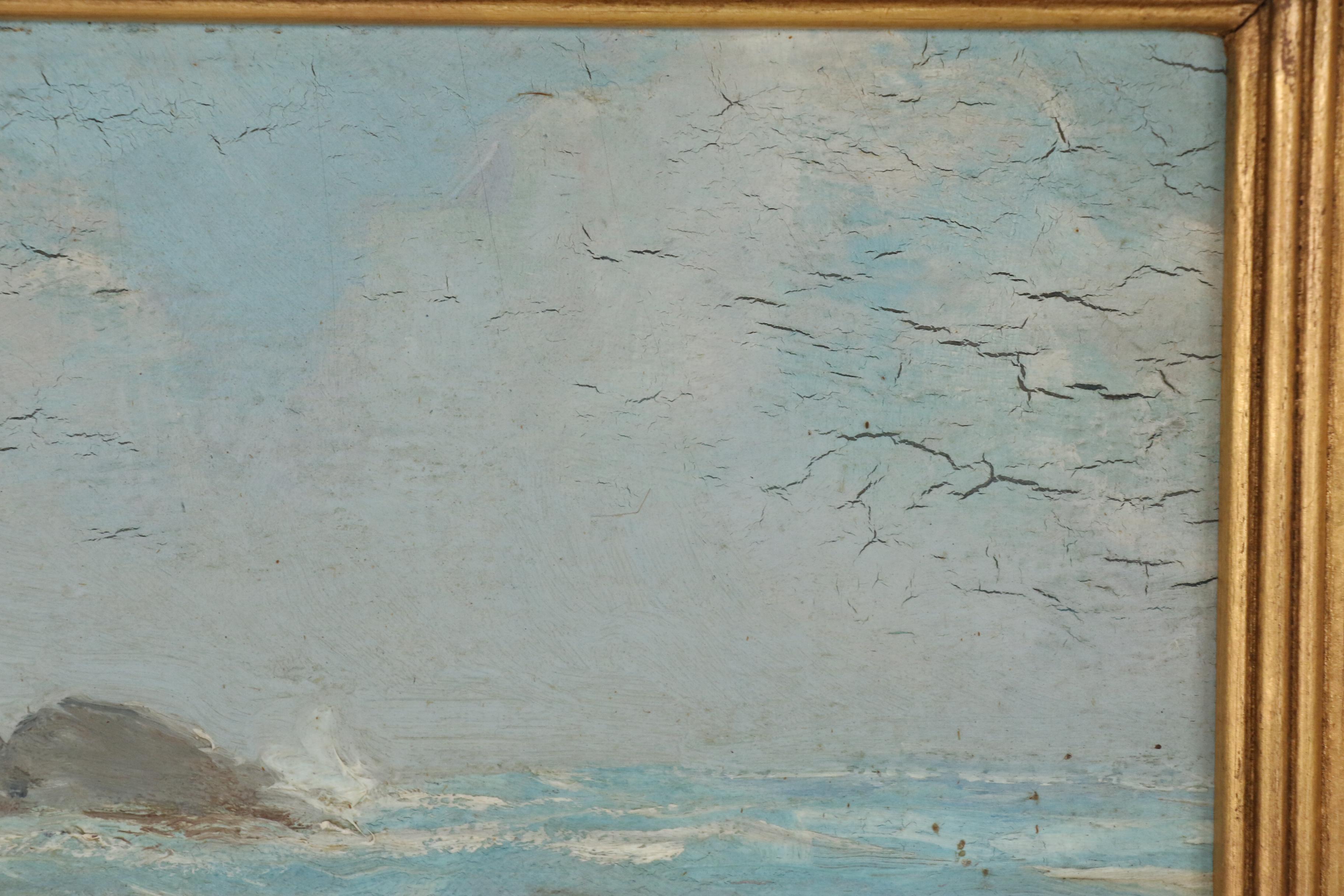 John Prentiss Benson Beachside Oil Painting, 1923