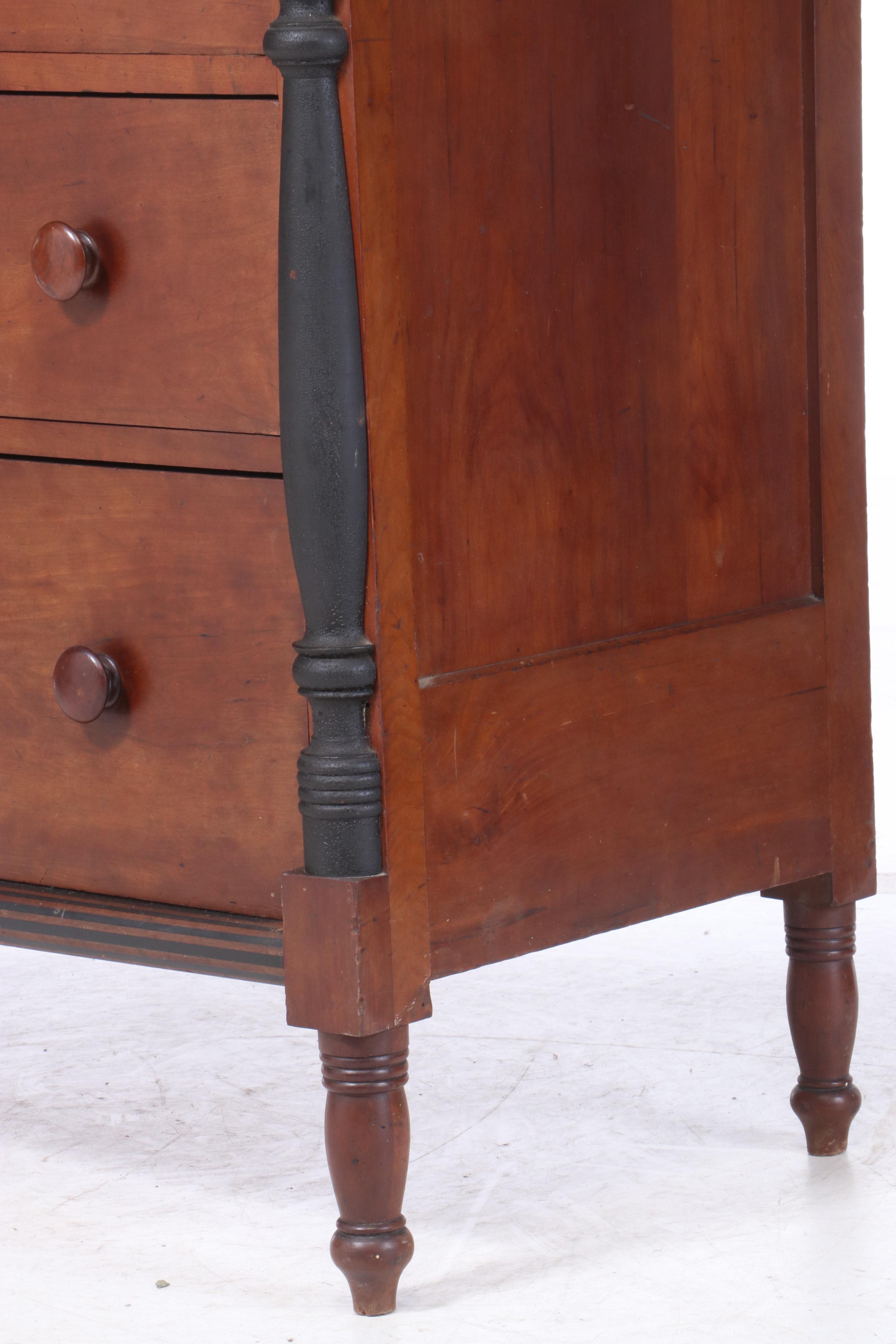 American Late Federal Cherry Butler's Chest, Early 19th Century